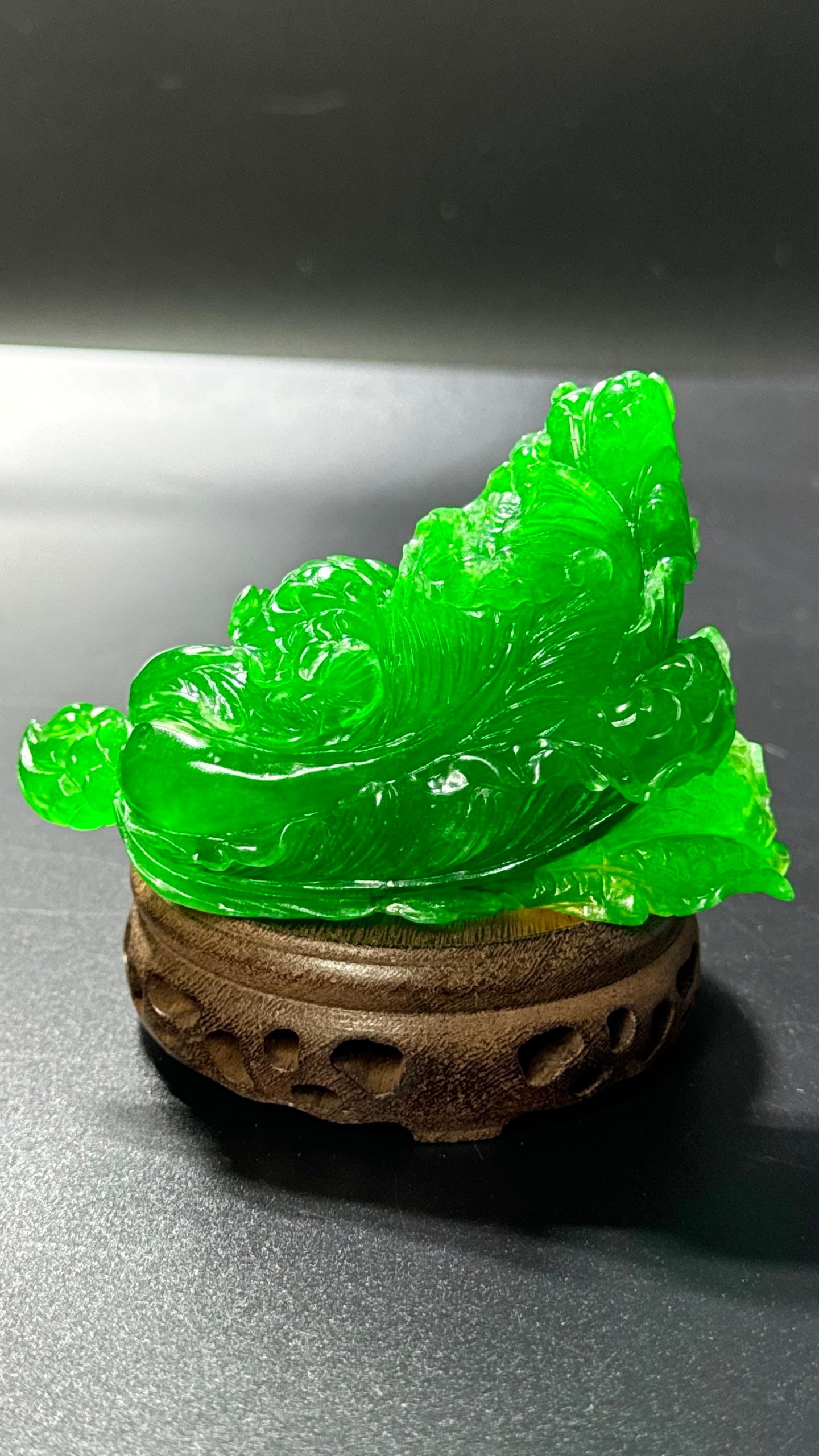 Ice-Transparent Full Green Jadeite Small Ornament Hundred Treasures (1 of 9)
