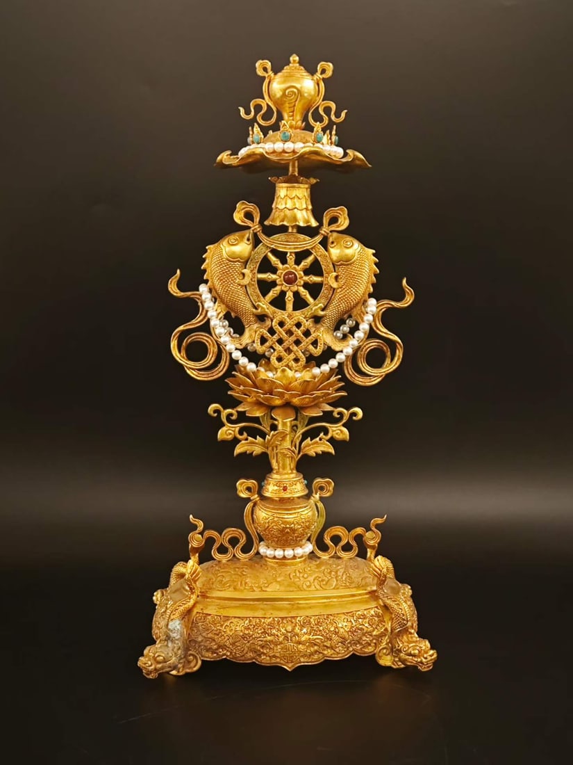 Gilt Bronze Eight Treasures Ornament (1 of 9)