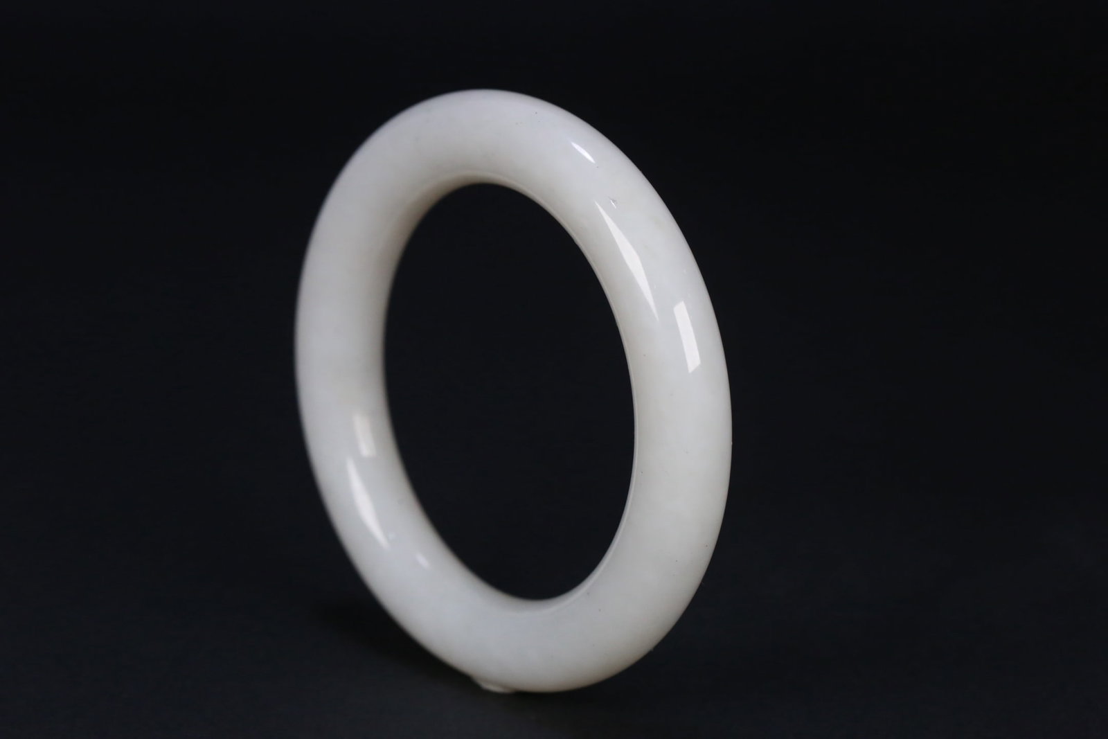 Hetian Jade Thick Round Bangle - 2