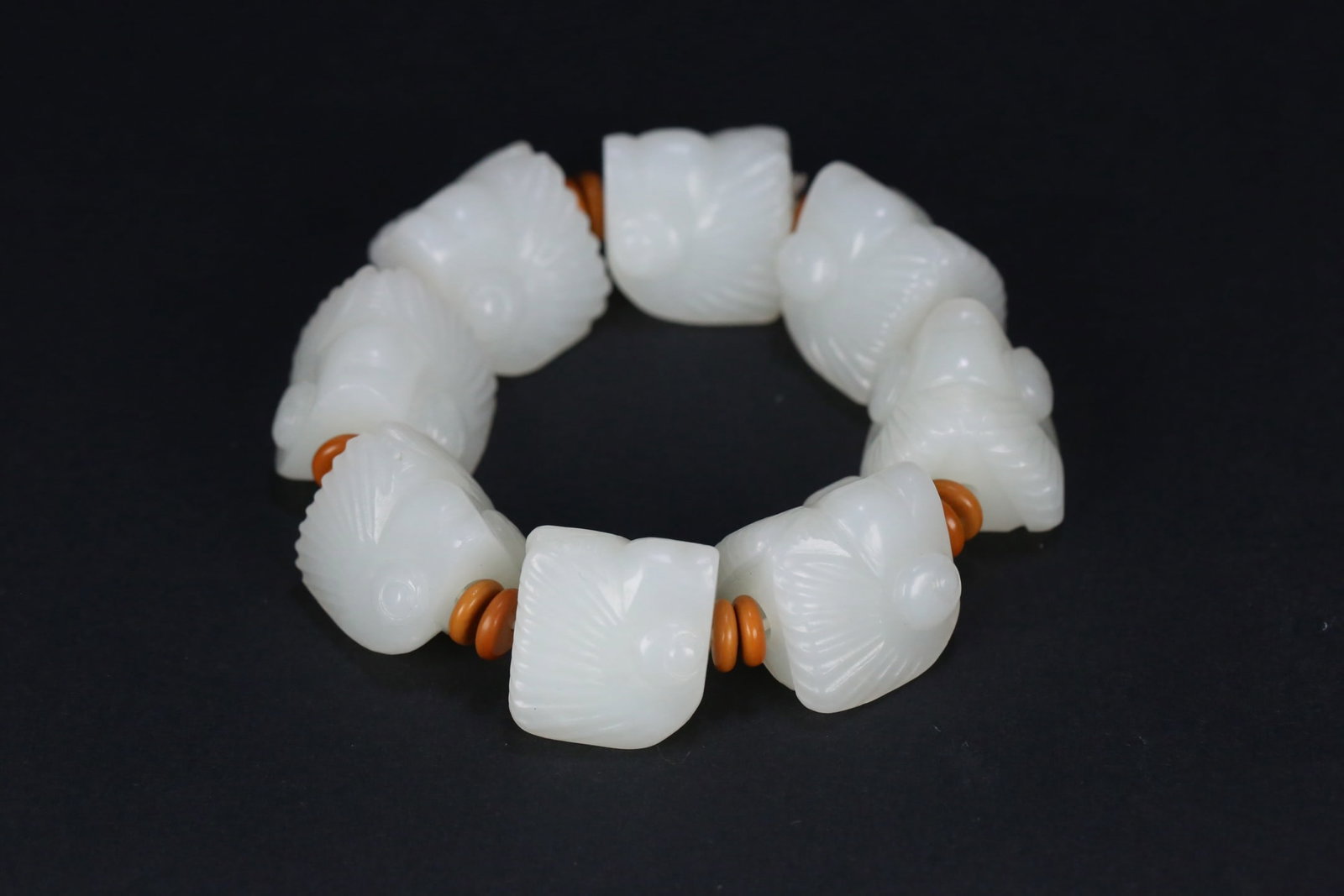 Hetian Jade Bracelet Carved with 'Gold and Jade Fill the Hall' (1 of 9)