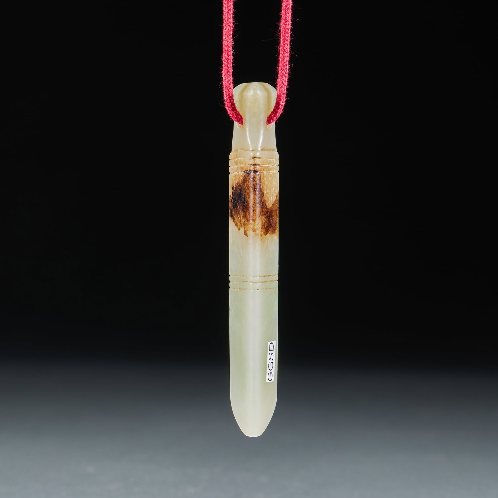 Hetian Jade Handle Ornament: Hetian Jade Handle-Shaped Ornament, Length 8.5cm, Width 1.3cm