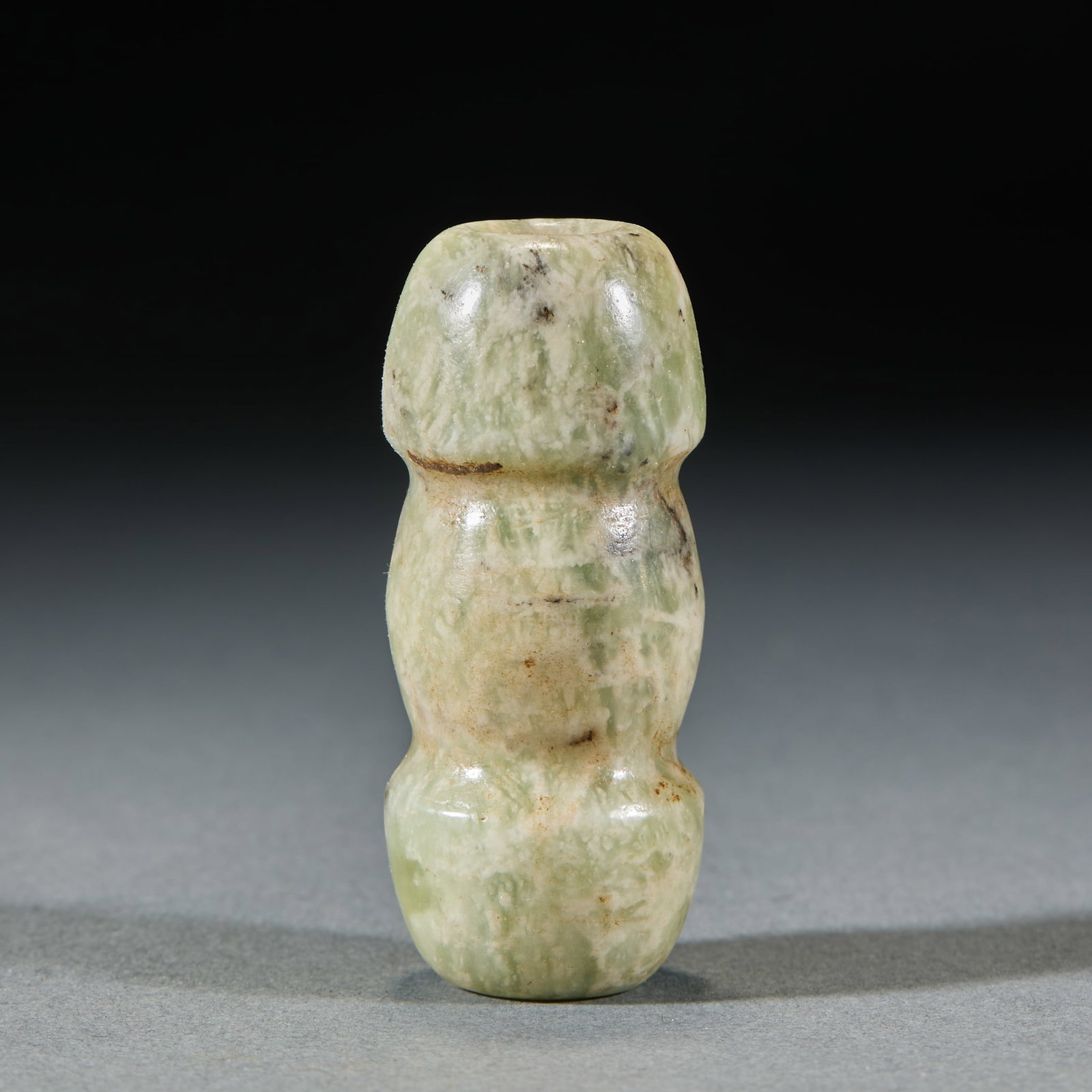 Three-Section Linked Jade Bead Pendant - 2