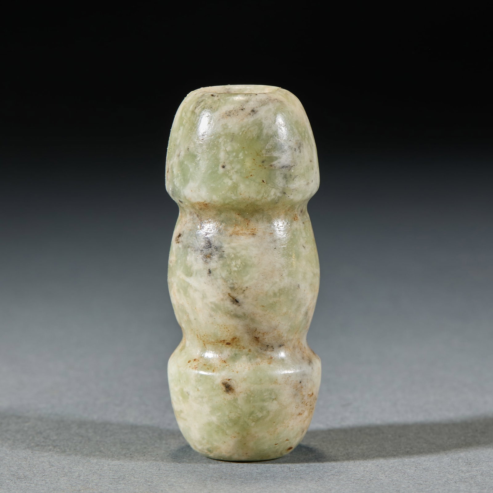 Three-Section Linked Jade Bead Pendant - 3