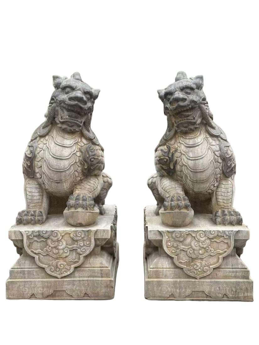 Qing Dynasty Bluestone Pixiu Sculpture (1 of 9)