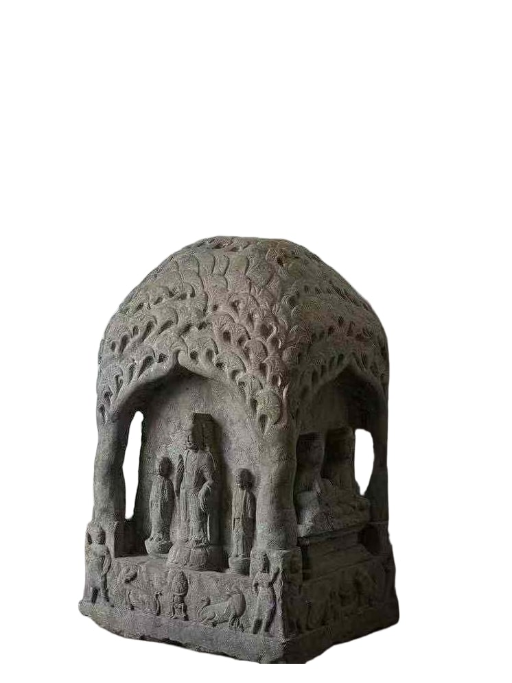 Tang Dynasty Buddhist Pagoda: Tang Dynasty, Buddhist Pagoda, Height 58cm, Length 35cm, Width 35cm