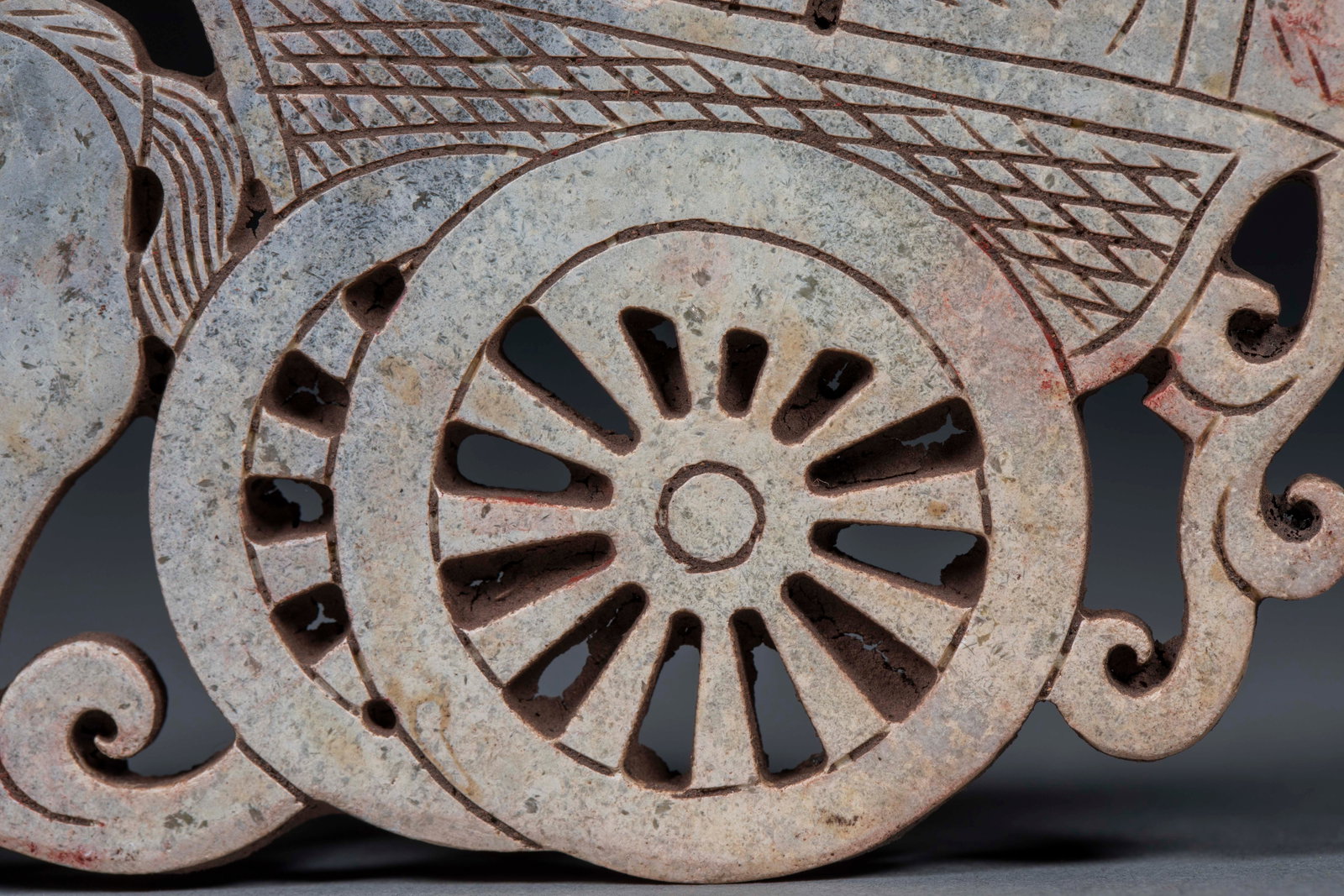 Openwork Chariot Pattern Jade Bi Disc 3 - 11