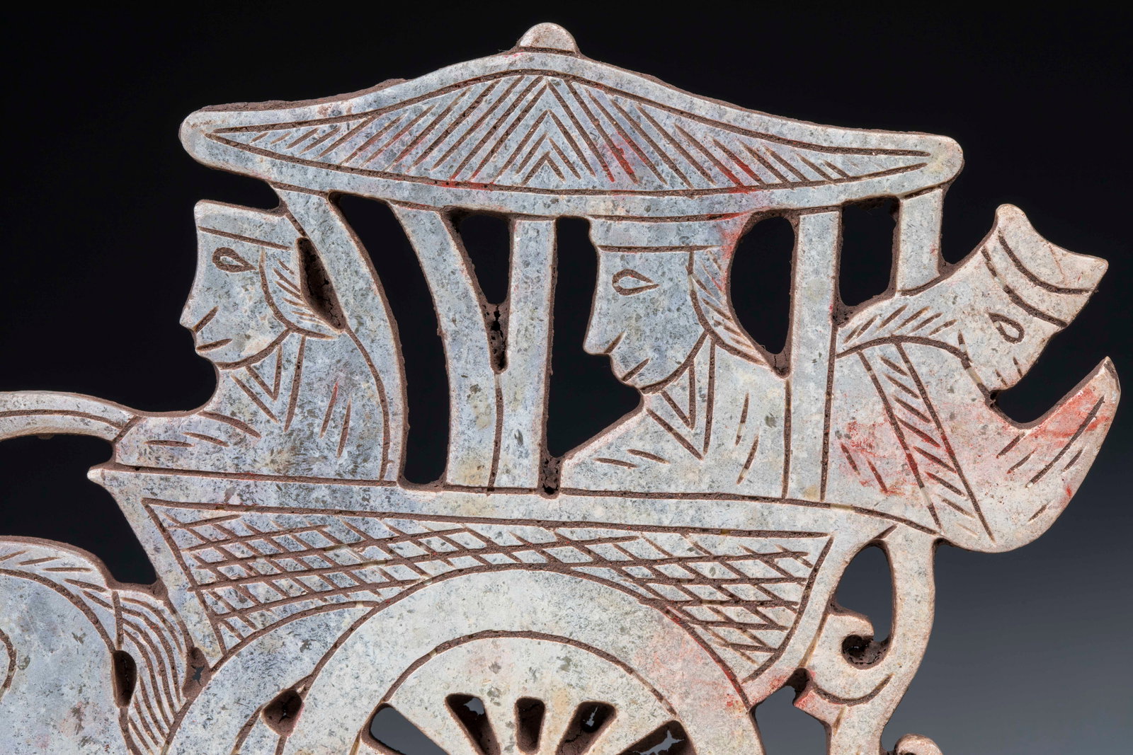 Openwork Chariot Pattern Jade Bi Disc 3 - 12