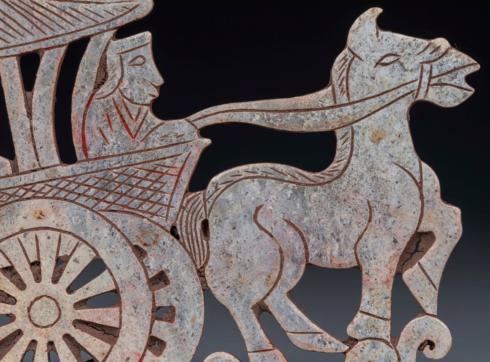 Openwork Chariot Pattern Jade Bi Disc 3 - 4