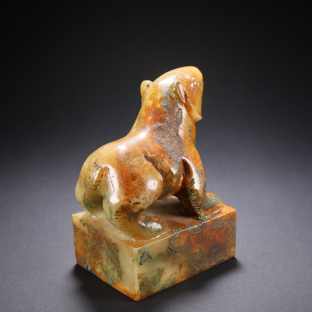 Hetian Jade Seal with Bear Knob - 6