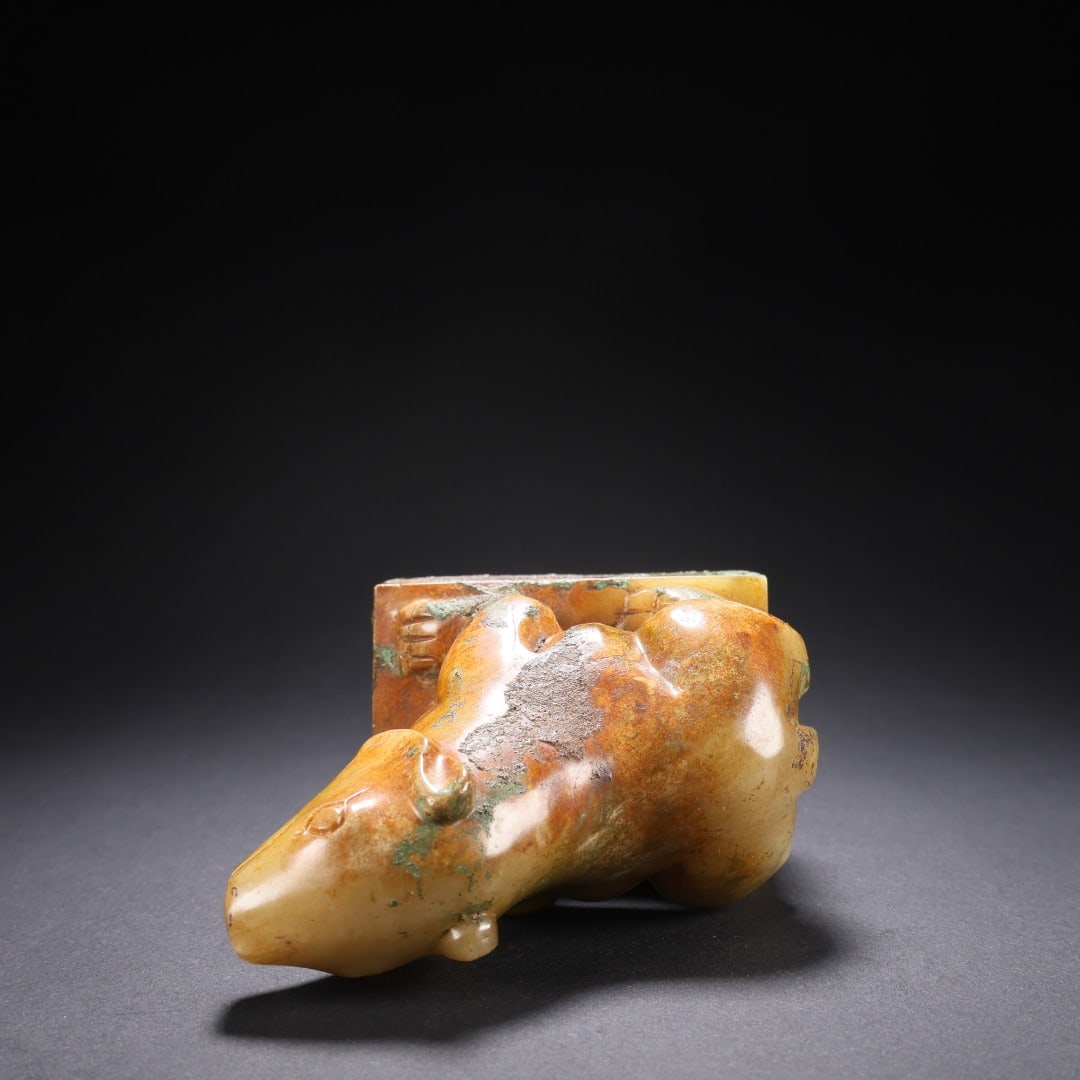 Hetian Jade Seal with Bear Knob - 8