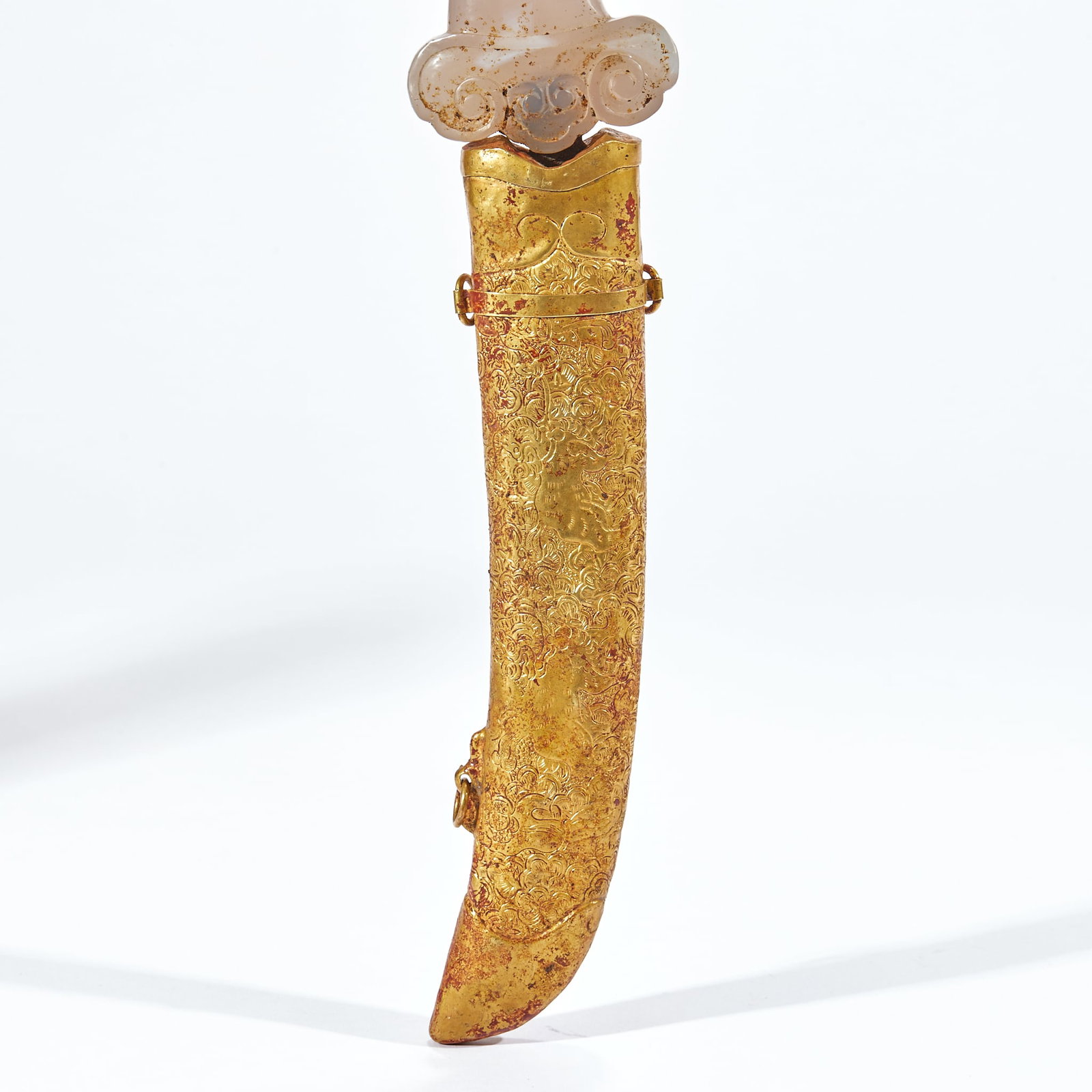 Gilt Bronze Agate Horse-head Dagger - 5