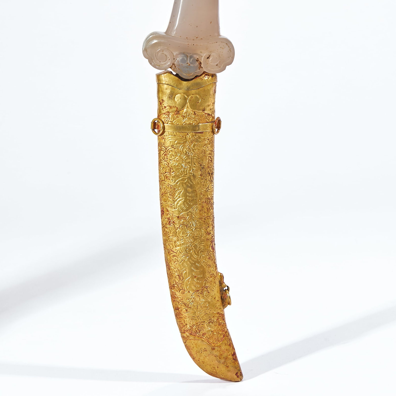 Gilt Bronze Agate Horse-head Dagger - 6