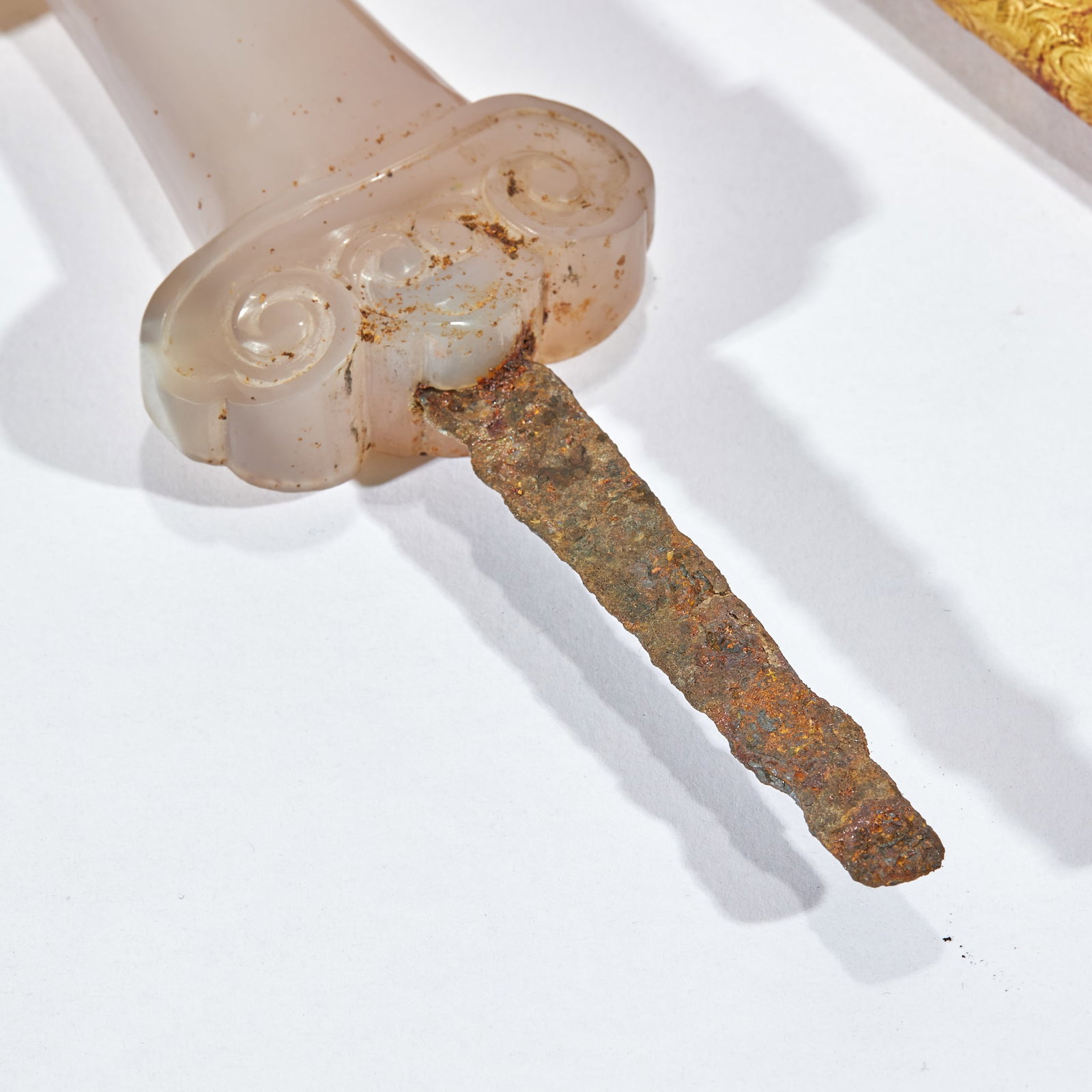 Gilt Bronze Agate Horse-head Dagger - 8