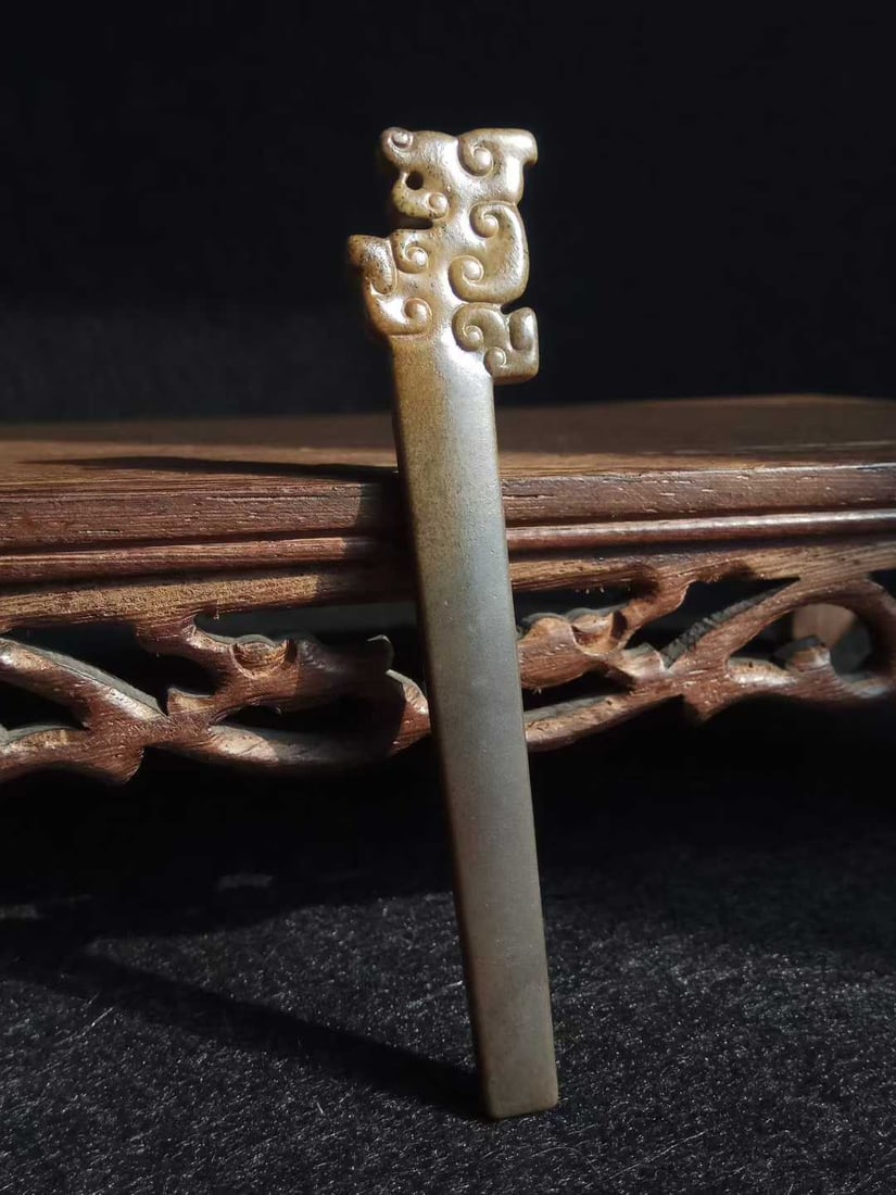 Hetian Jade Dragon Pattern Hairpin - 2