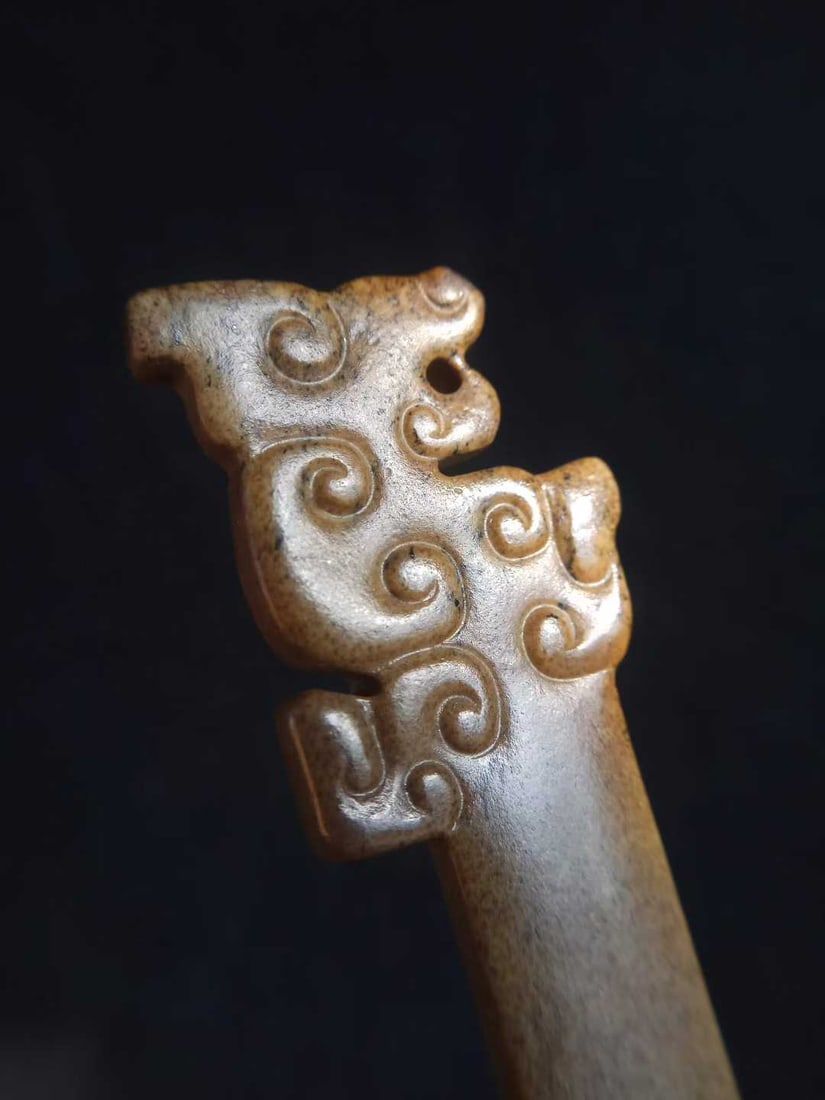 Hetian Jade Dragon Pattern Hairpin - 5