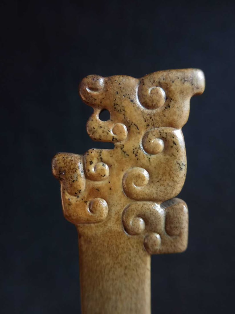 Hetian Jade Dragon Pattern Hairpin - 7