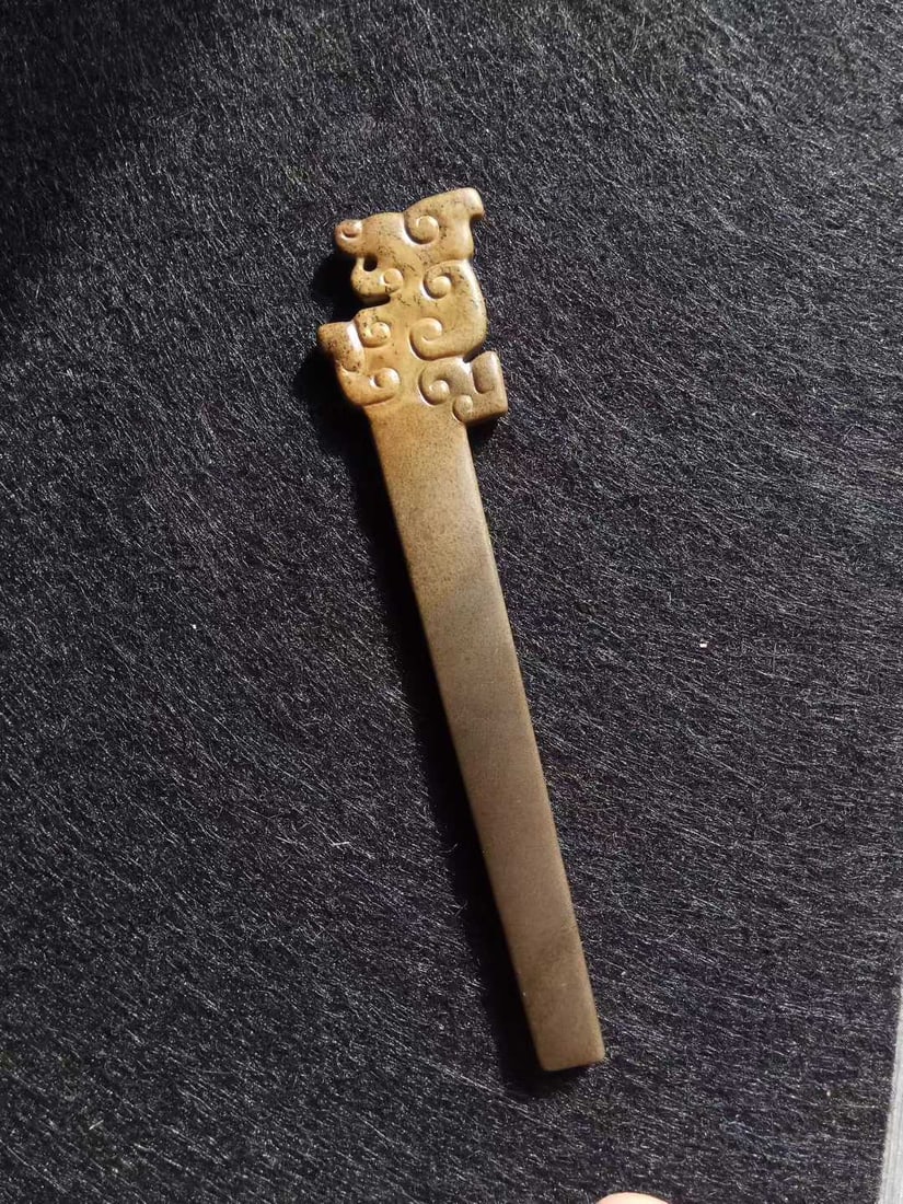 Hetian Jade Dragon Pattern Hairpin - 9