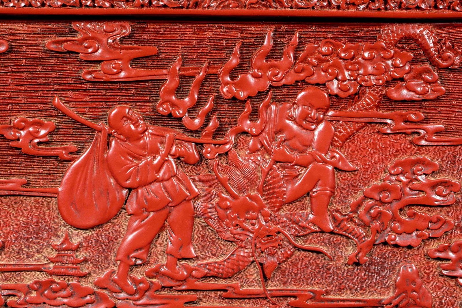Qianlong Mark Lacquer Arhat Screen - 3