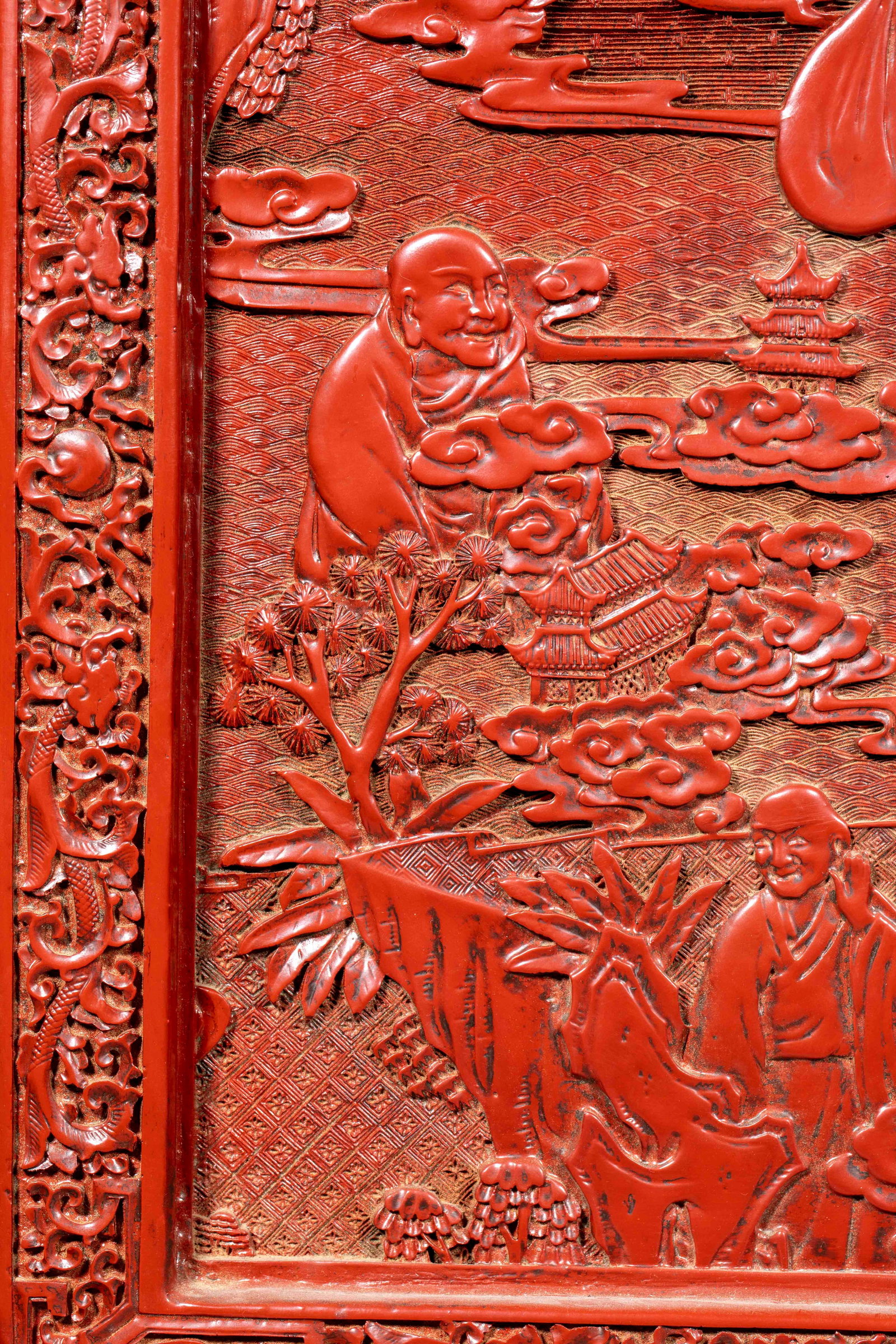 Qianlong Mark Lacquer Arhat Screen - 4