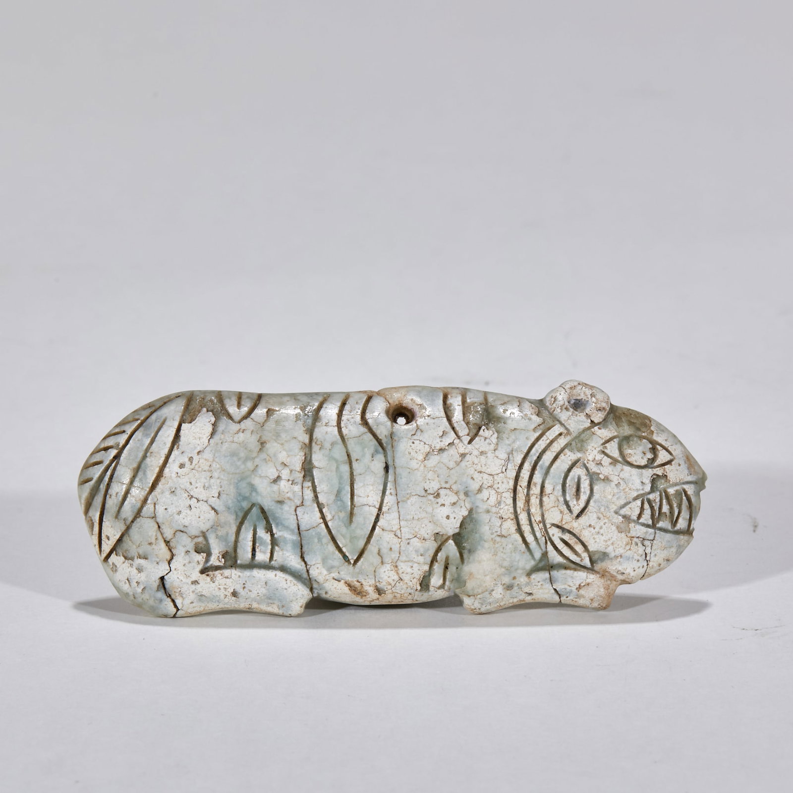 Pre-Ming Hongshan Culture Jade Tiger: Pre-Ming Hongshan Culture Jade Tiger, L9cm W3cm, Weight 58g