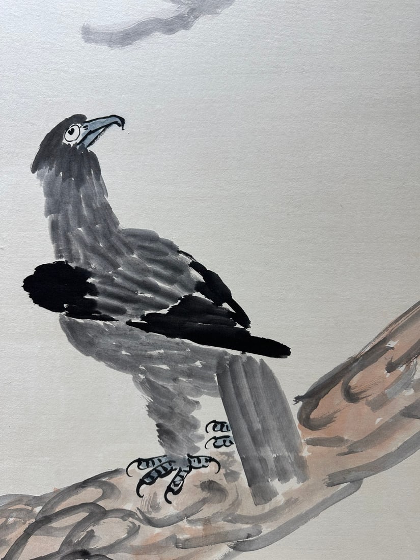 Qi Baishi Six-panel Pine & Eagle Screen - 7