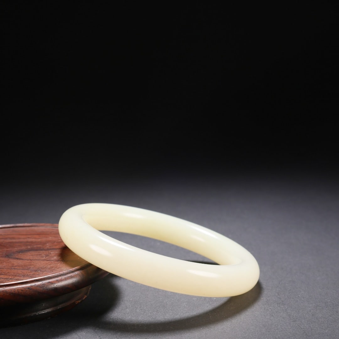 Hetian Jade Round Bangle - 7