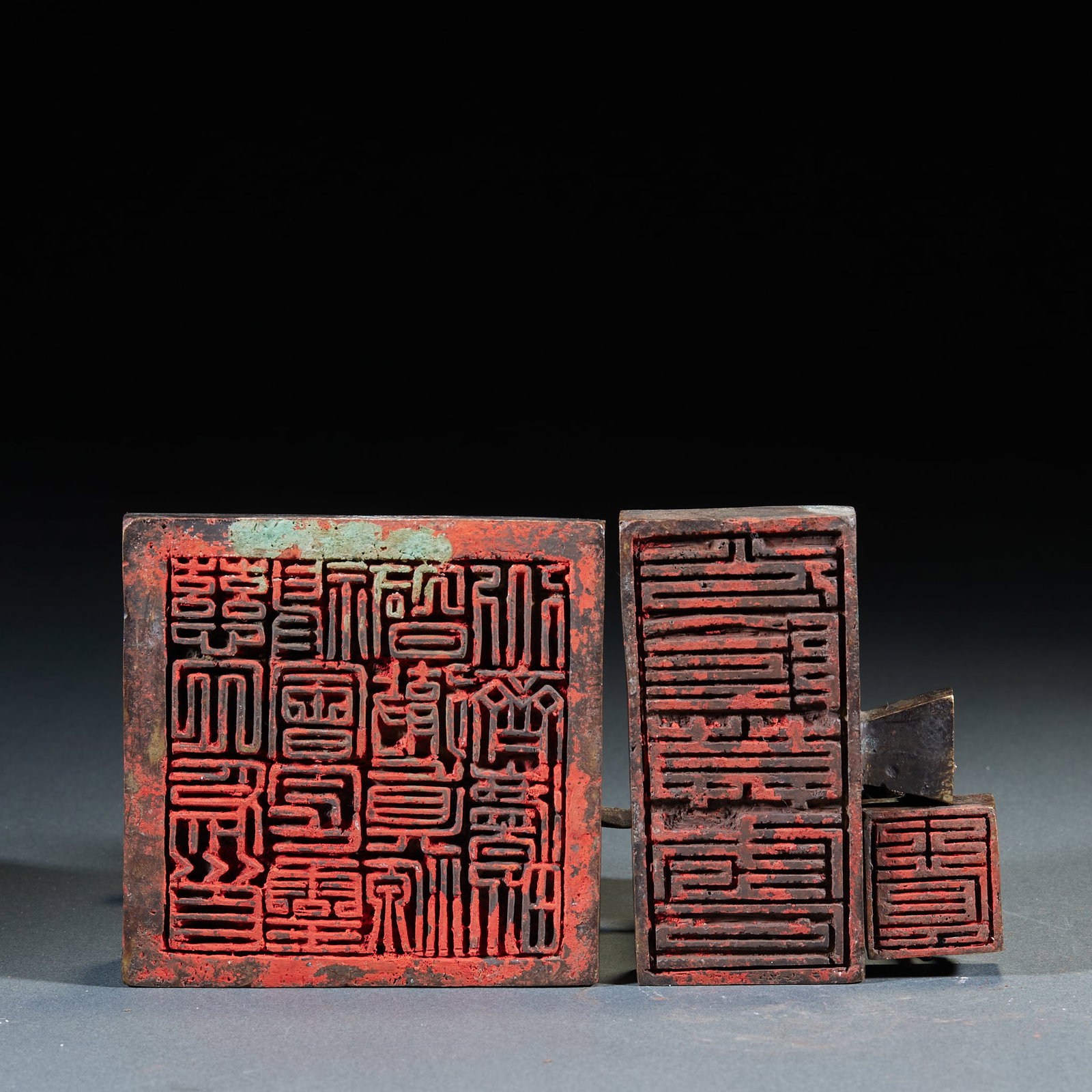 Bronze Mother-son Leopard Seals Set - 12