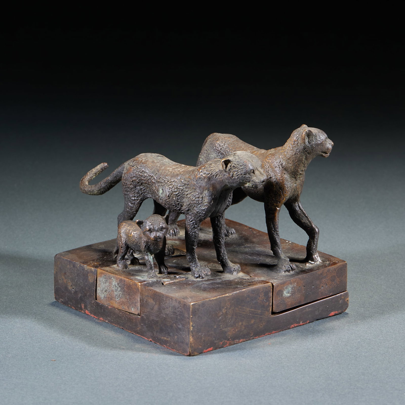 Bronze Mother-son Leopard Seals Set - 2