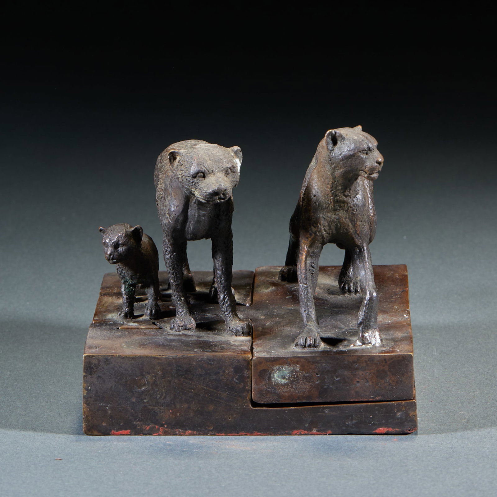 Bronze Mother-son Leopard Seals Set - 5