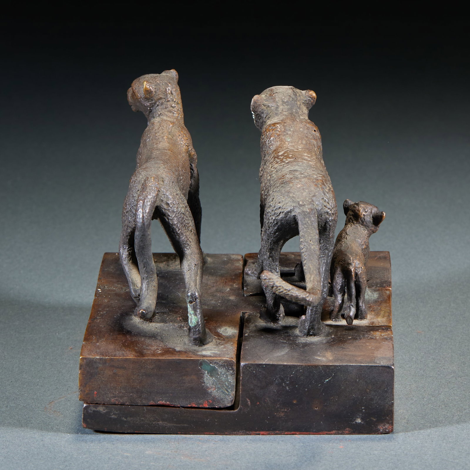 Bronze Mother-son Leopard Seals Set - 7