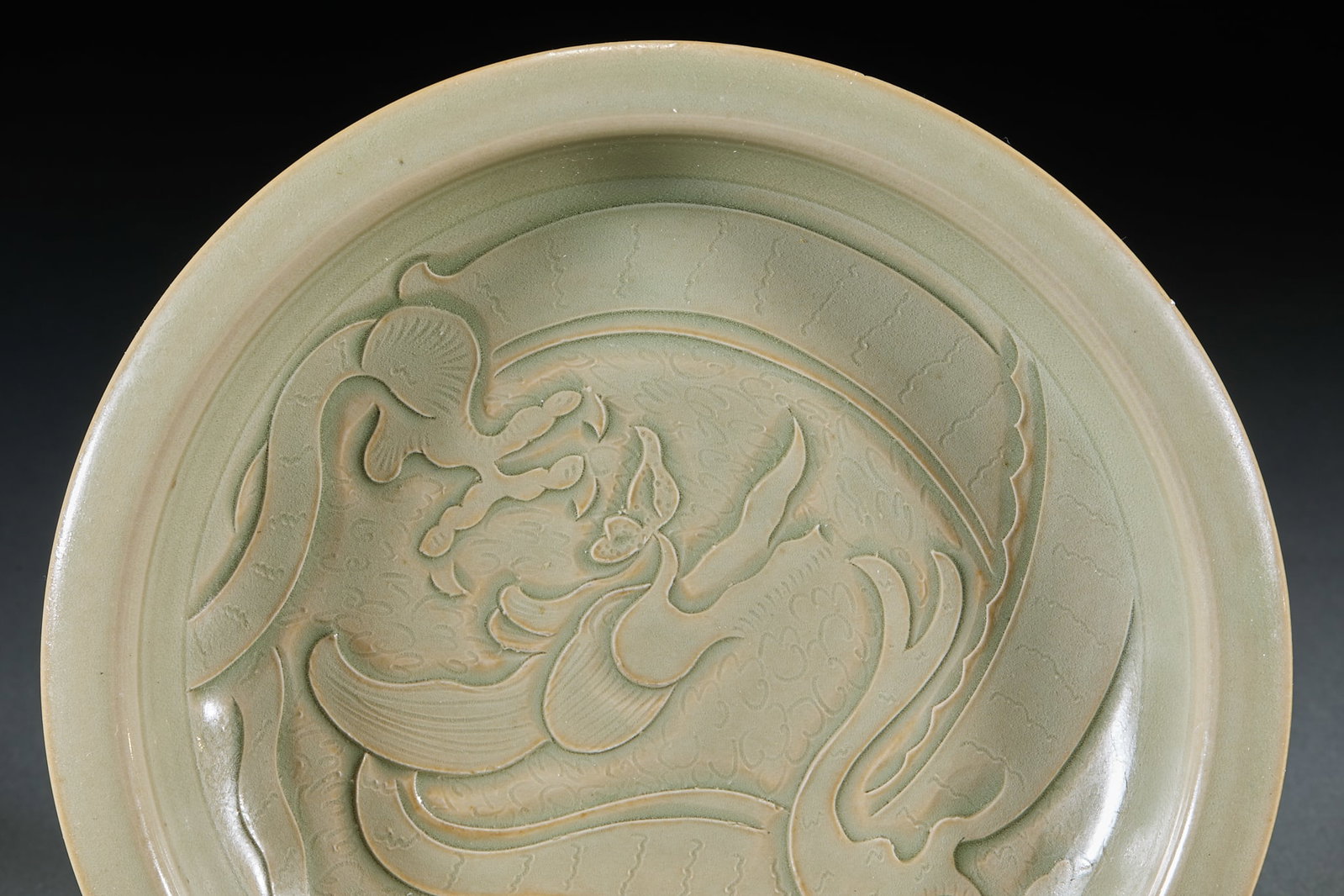 Yue Ware Dragon Pattern Plate with Folded Rim - 3