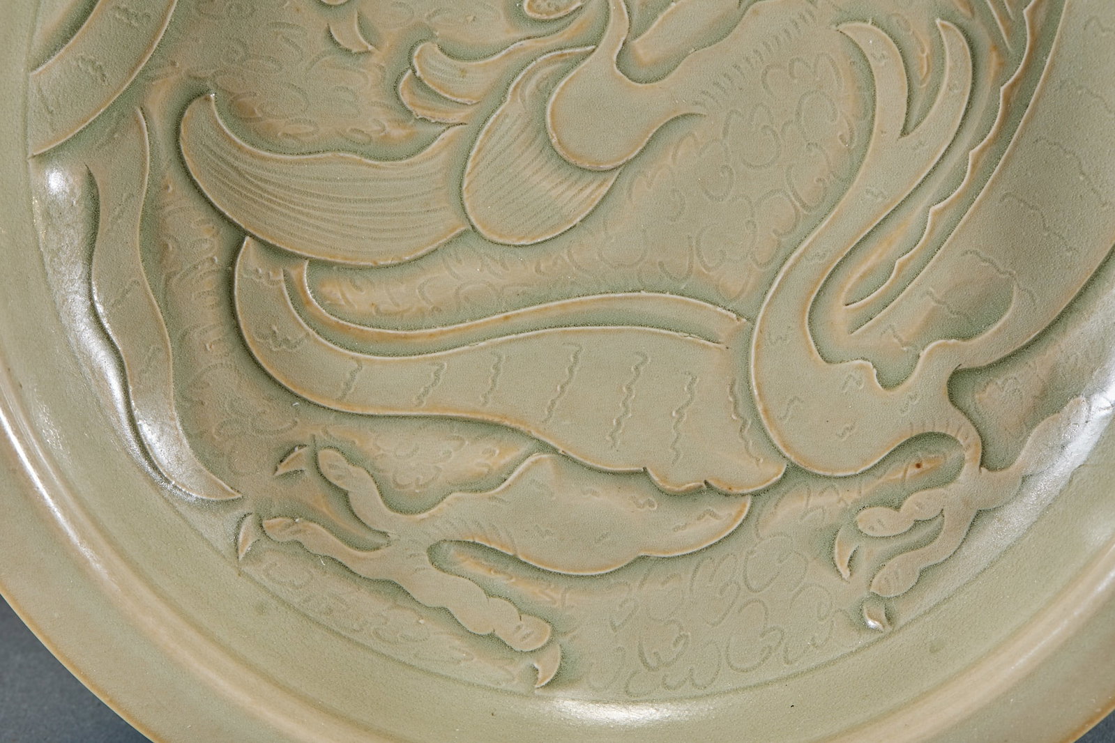 Yue Ware Dragon Pattern Plate with Folded Rim - 5