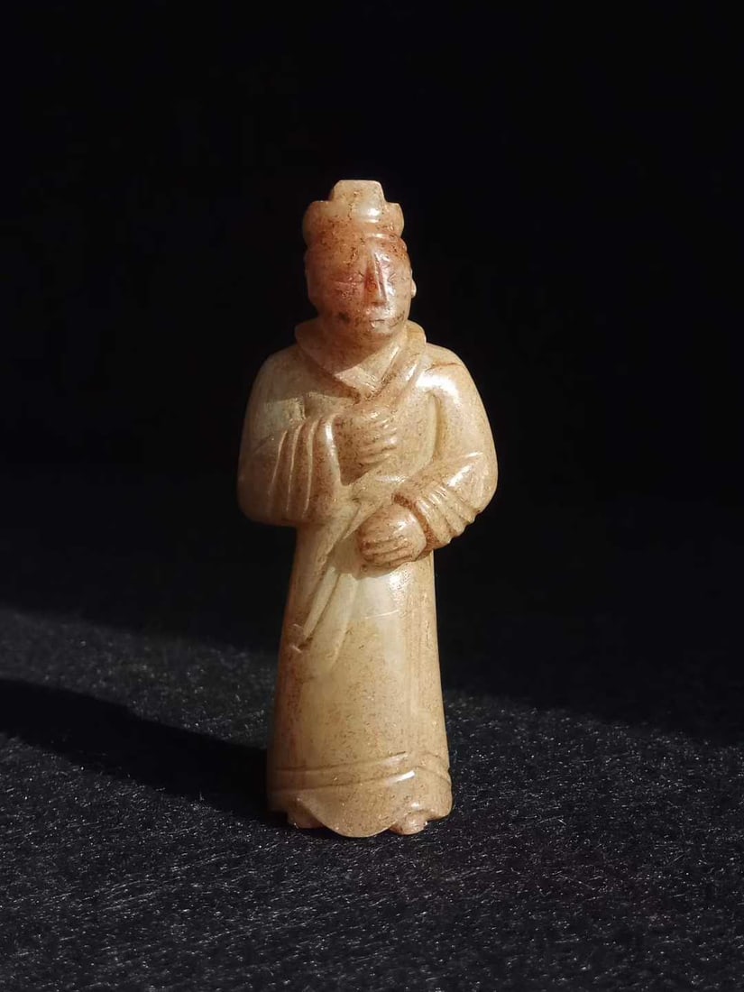 Hetian Jade Human Figurine: Hetian Jade Human Figure, H6.8cm L2.8cm W2cm, Weight 44g