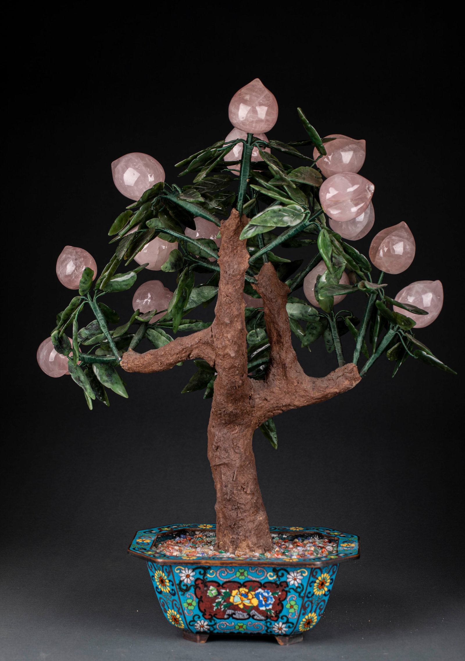 Peach Bonsai Blessing Longevity and Fortune - 6