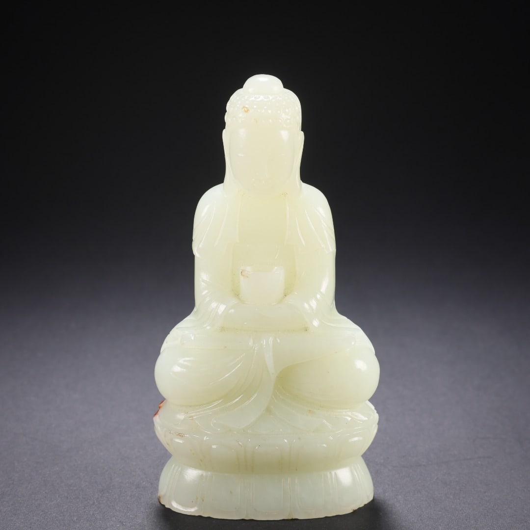 Hetian Jade Seated Buddha: Hetian Jade Seated Buddha, H11.2cm L5.5cm W3.1cm, Weight 266g