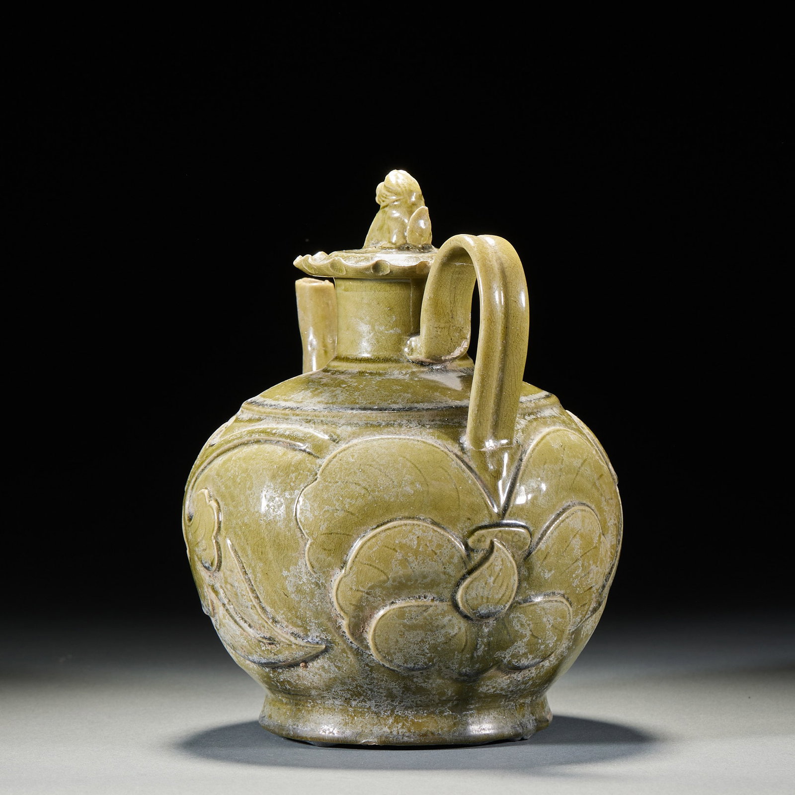 Pre-Ming Tea-dust Glaze Beast-head Reverse-flow Pot - 8