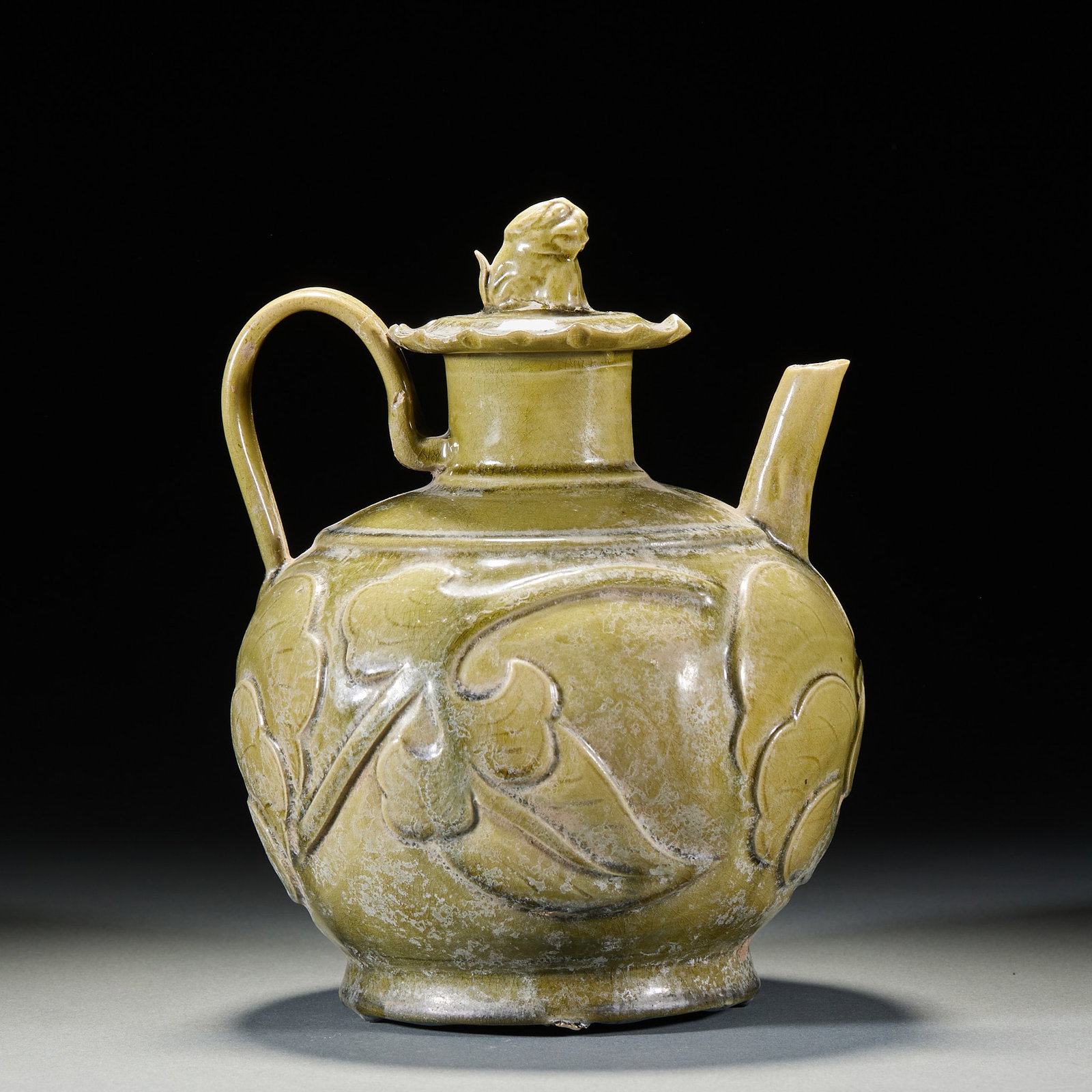 Pre-Ming Tea-dust Glaze Beast-head Reverse-flow Pot - 9