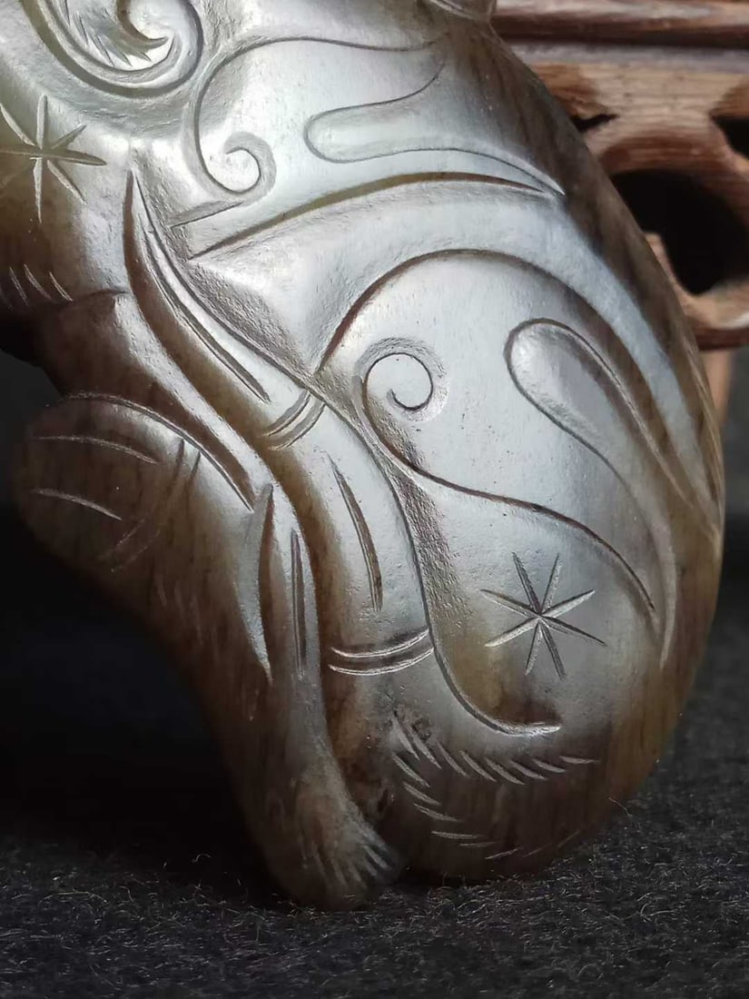 Hetian Green Jade Rat - 4