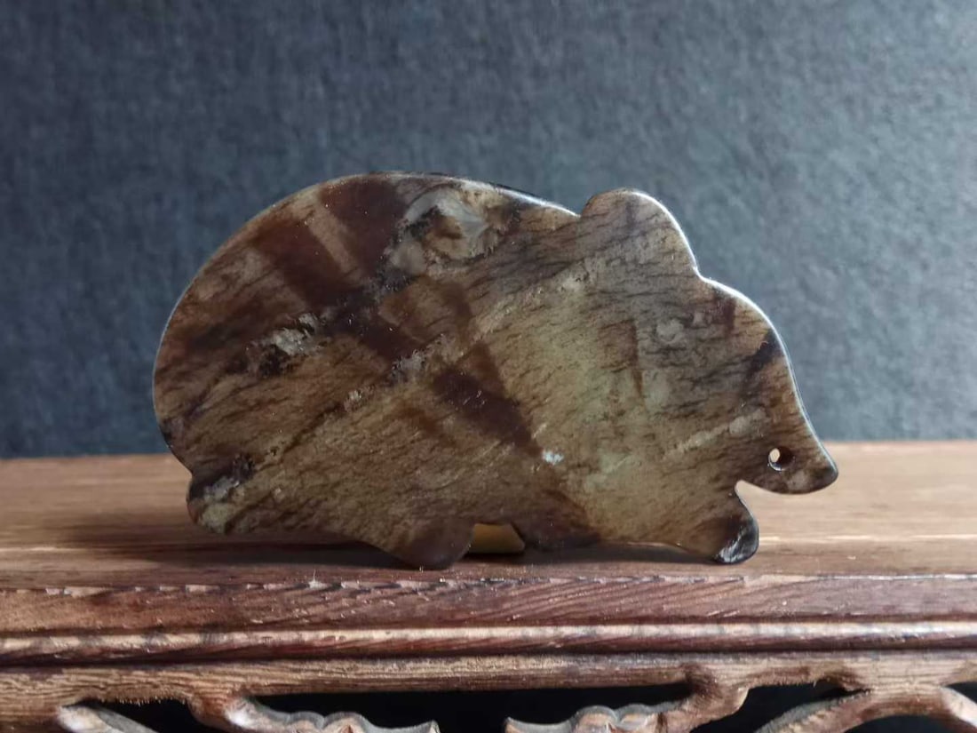 Hetian Green Jade Rat - 8