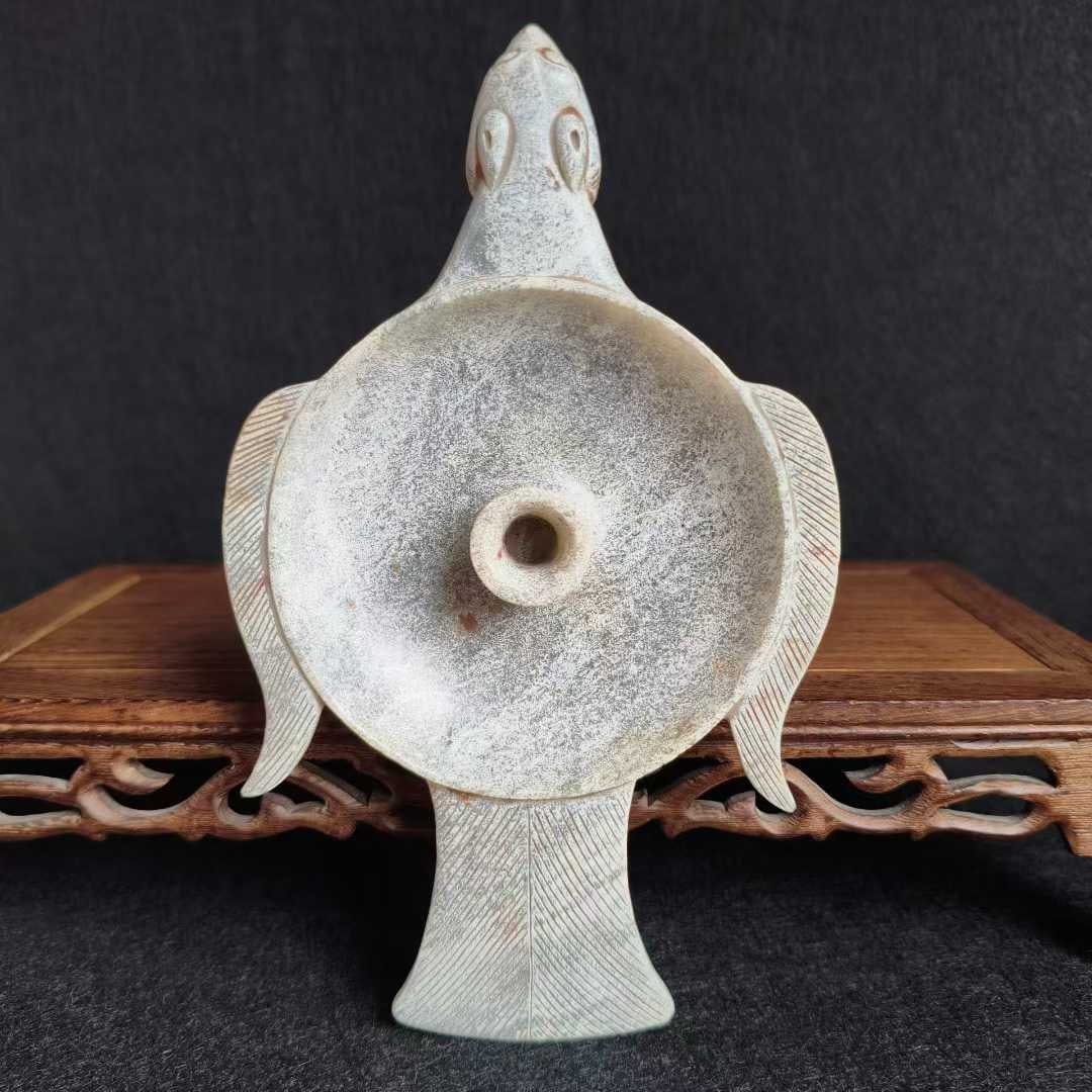 Phoenix-shaped Jade Lamp Stand - 2