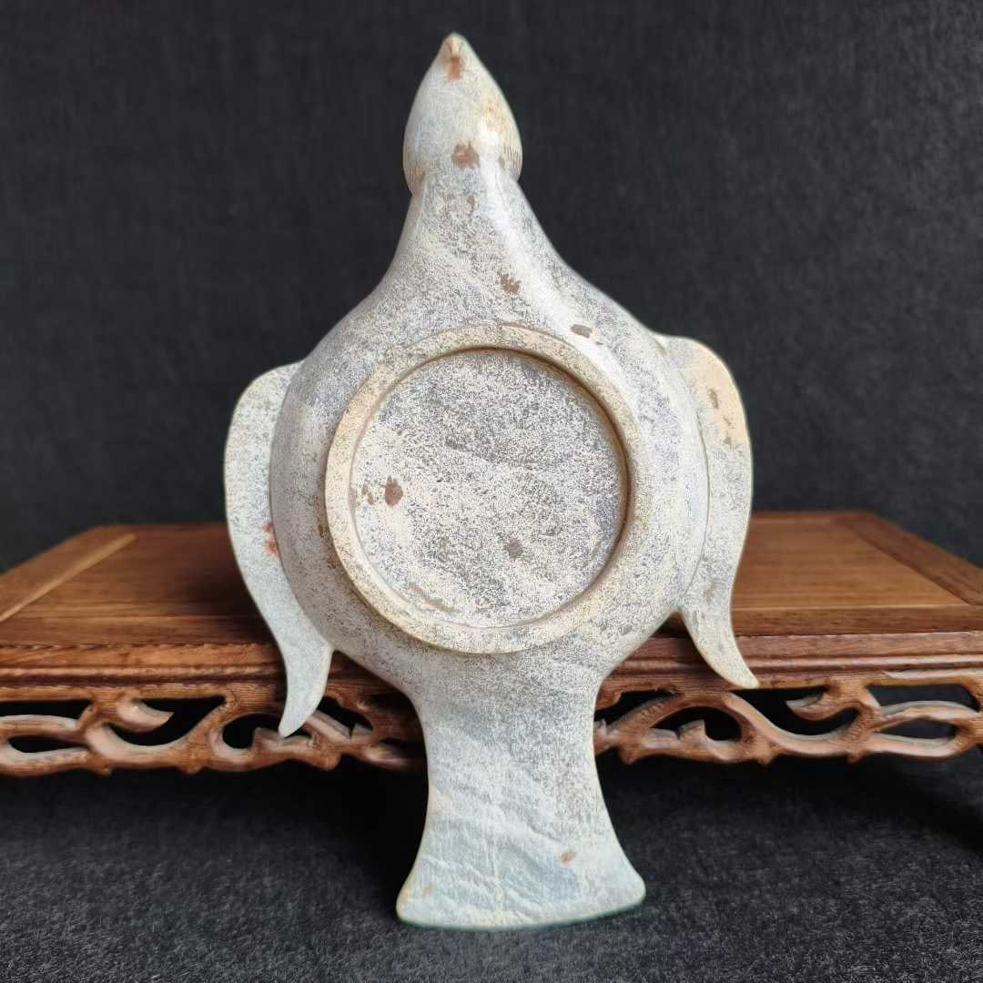 Phoenix-shaped Jade Lamp Stand - 3