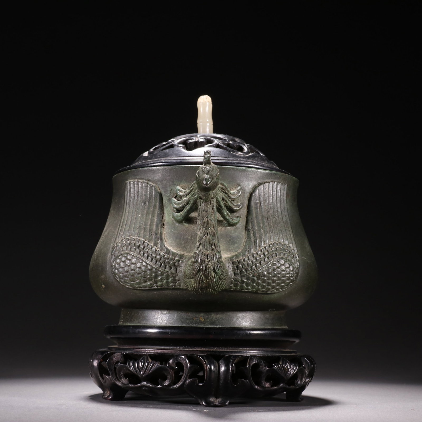 Bronze Double-phoenix Ear Censer - 3