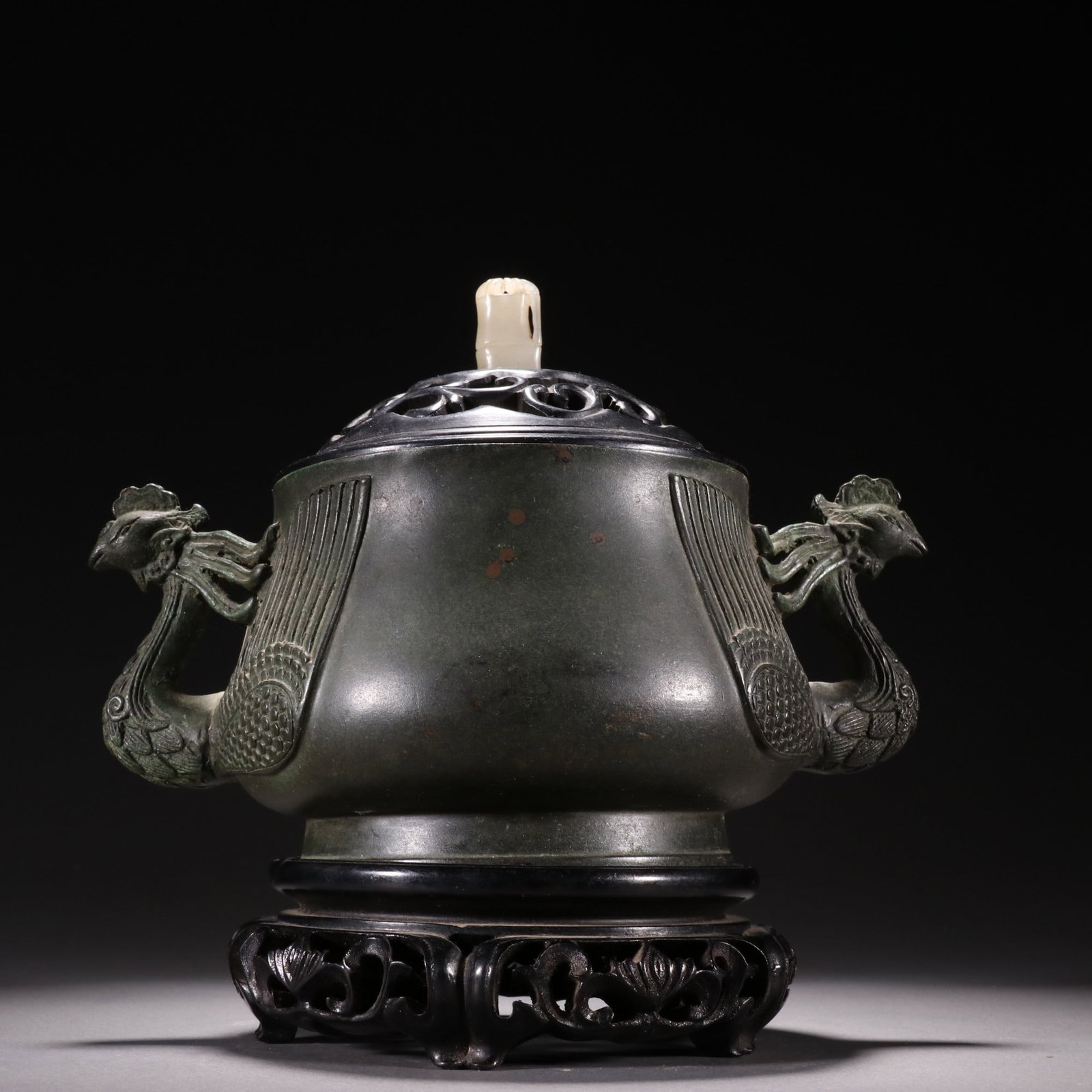 Bronze Double-phoenix Ear Censer - 4