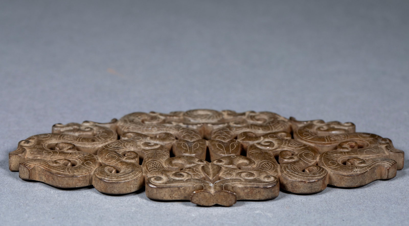 Openwork Double Phoenix Four Dragon Jade Bi Disc - 4