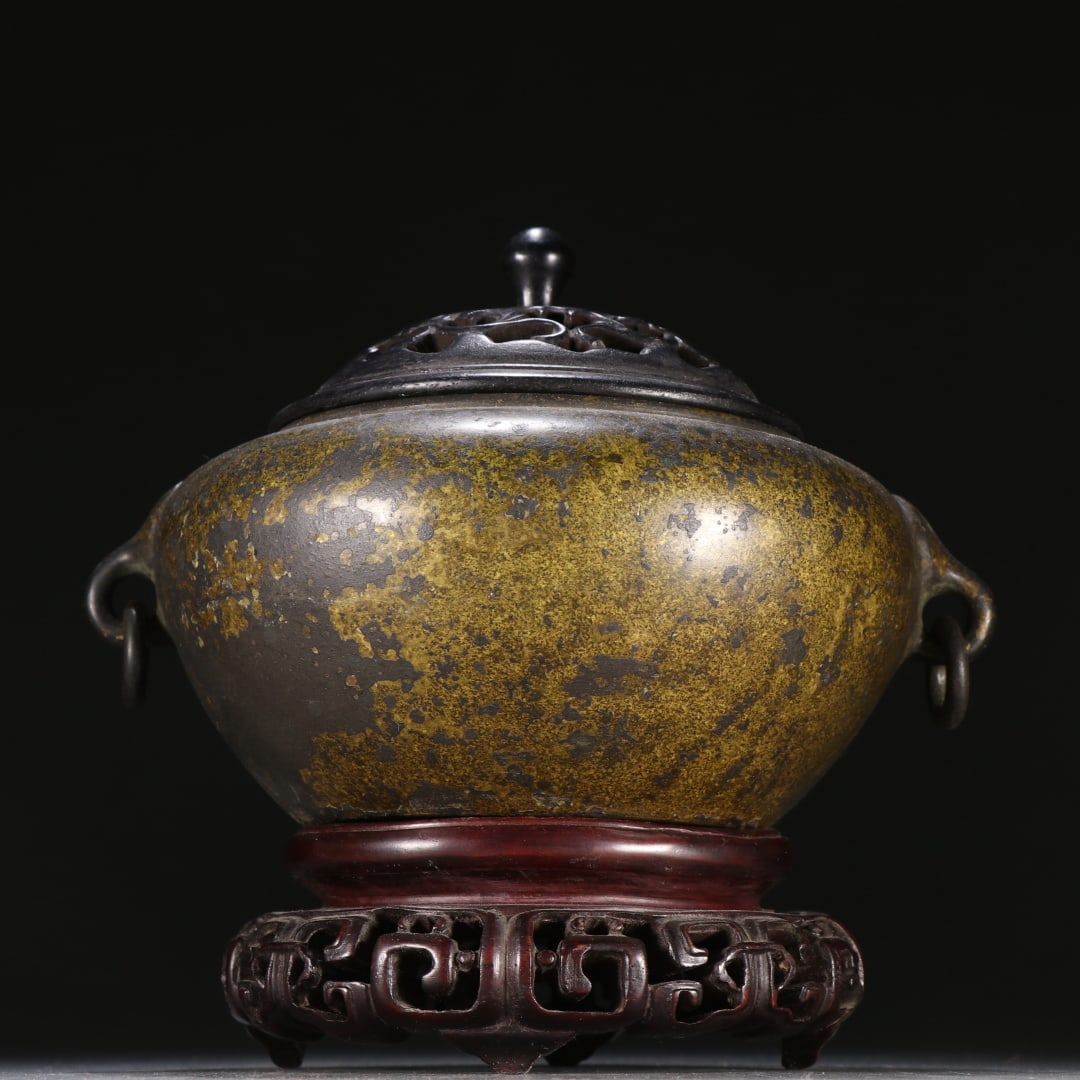 Double-ring-handle Bronze Censer - 5