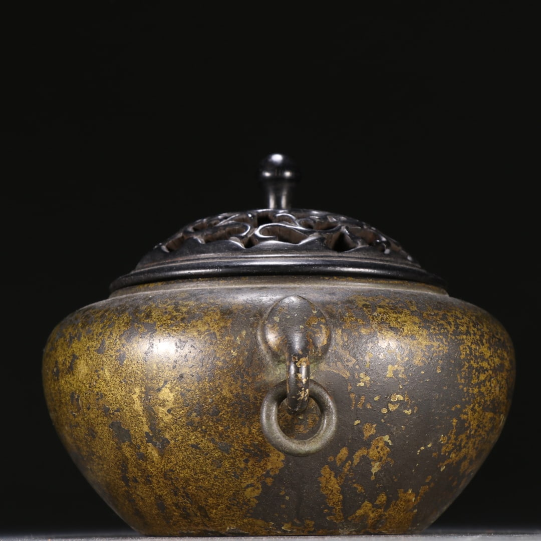 Double-ring-handle Bronze Censer - 7
