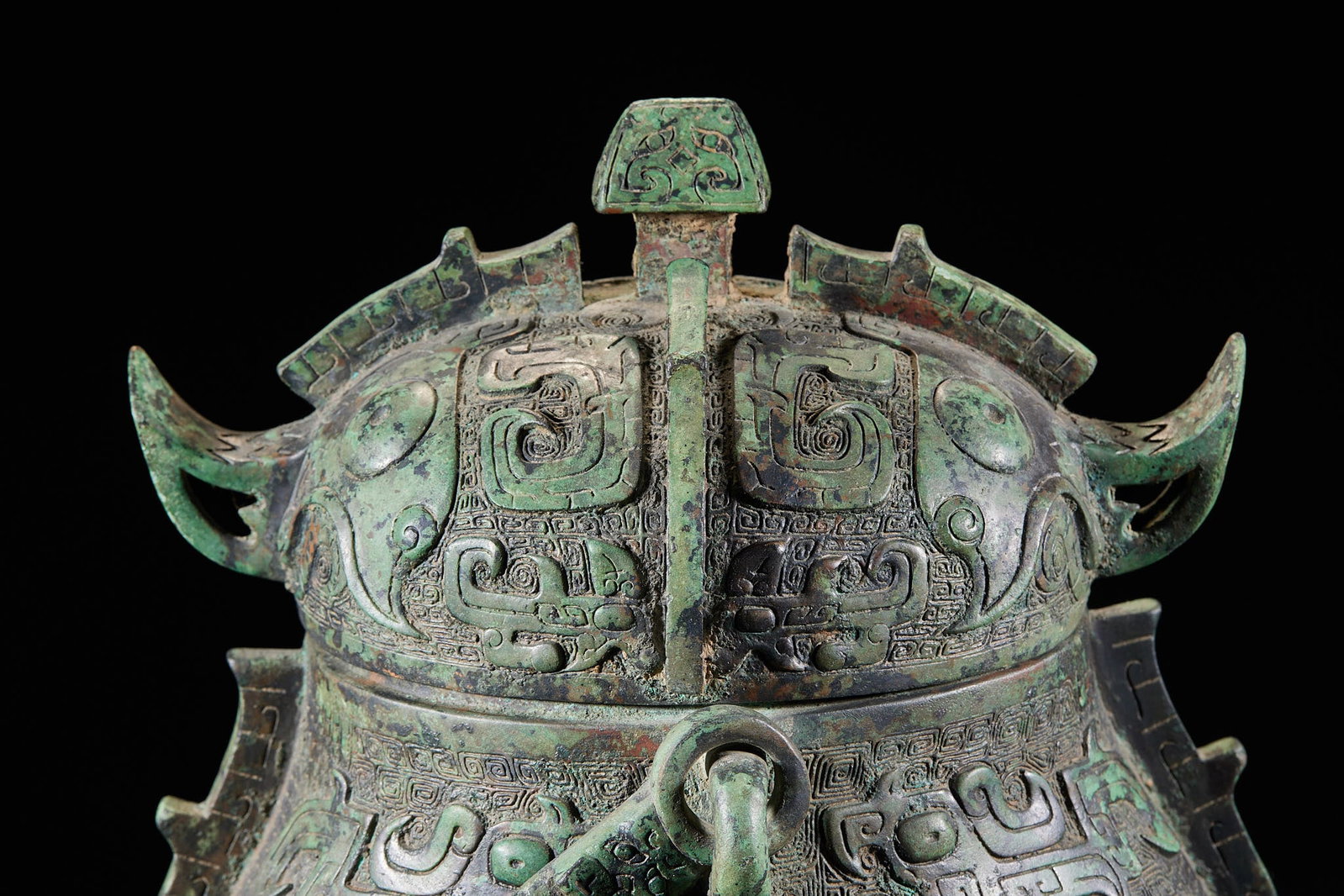 Pre-Ming Bronze Phoenix-handled Wine Vessel - 10