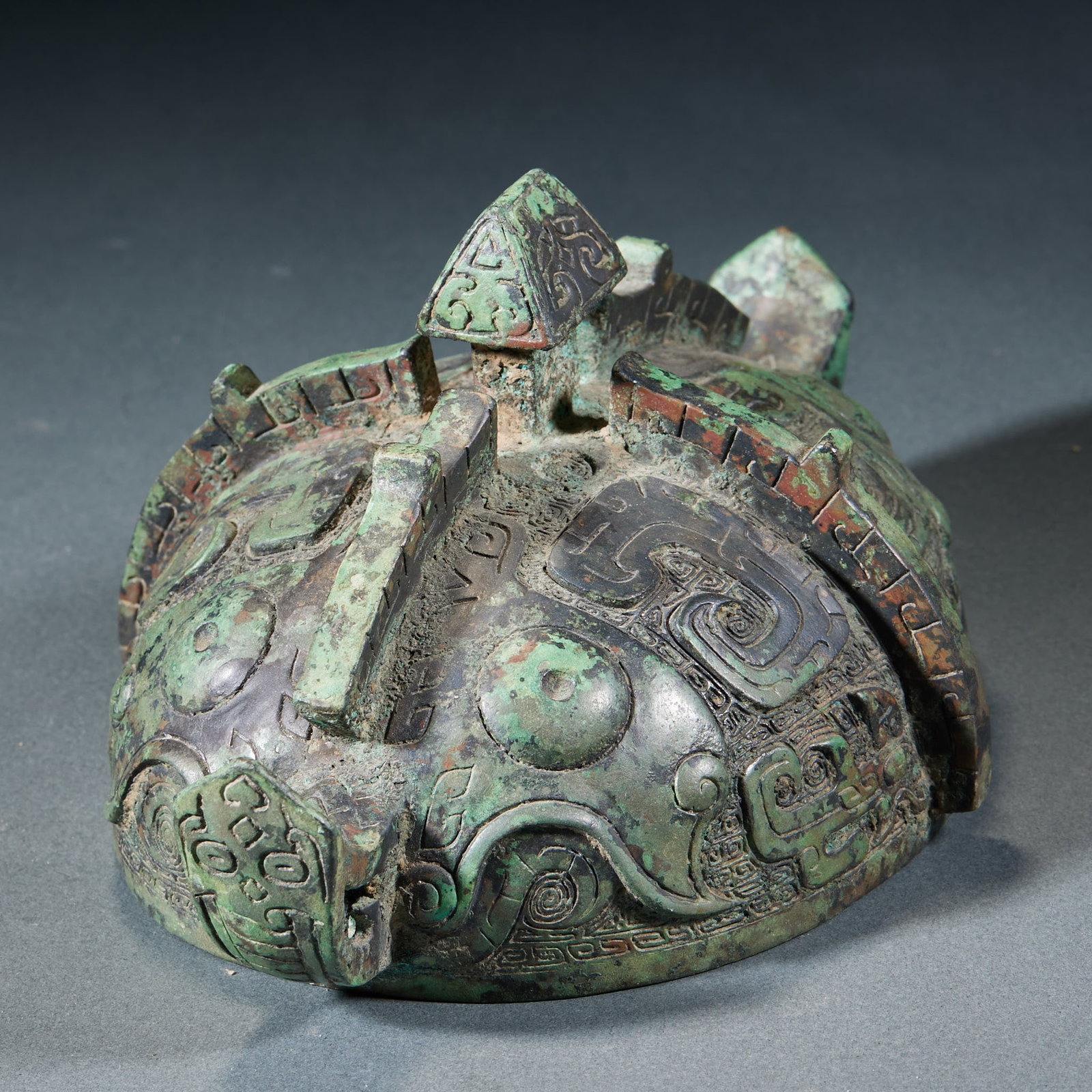 Pre-Ming Bronze Phoenix-handled Wine Vessel - 12