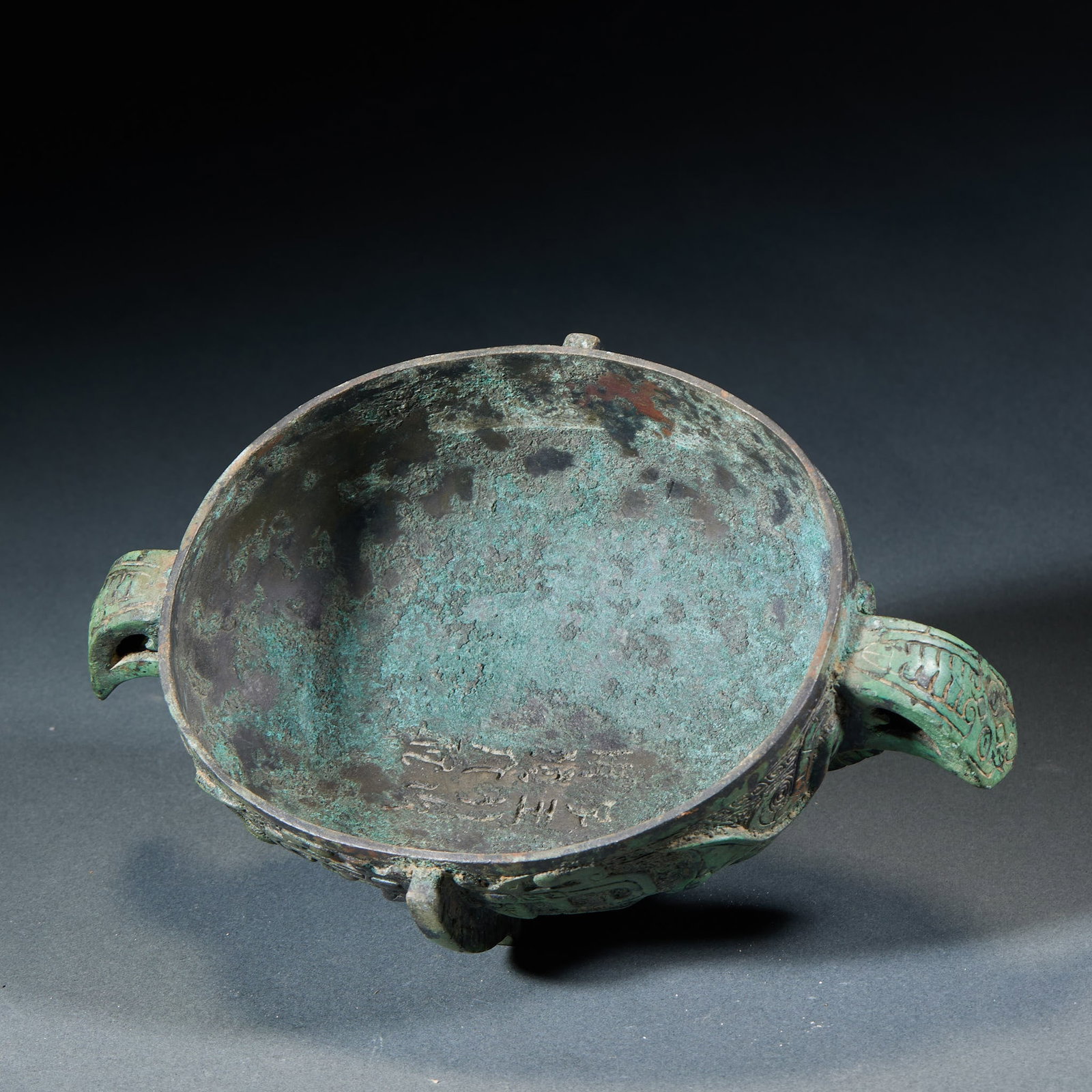 Pre-Ming Bronze Phoenix-handled Wine Vessel - 13