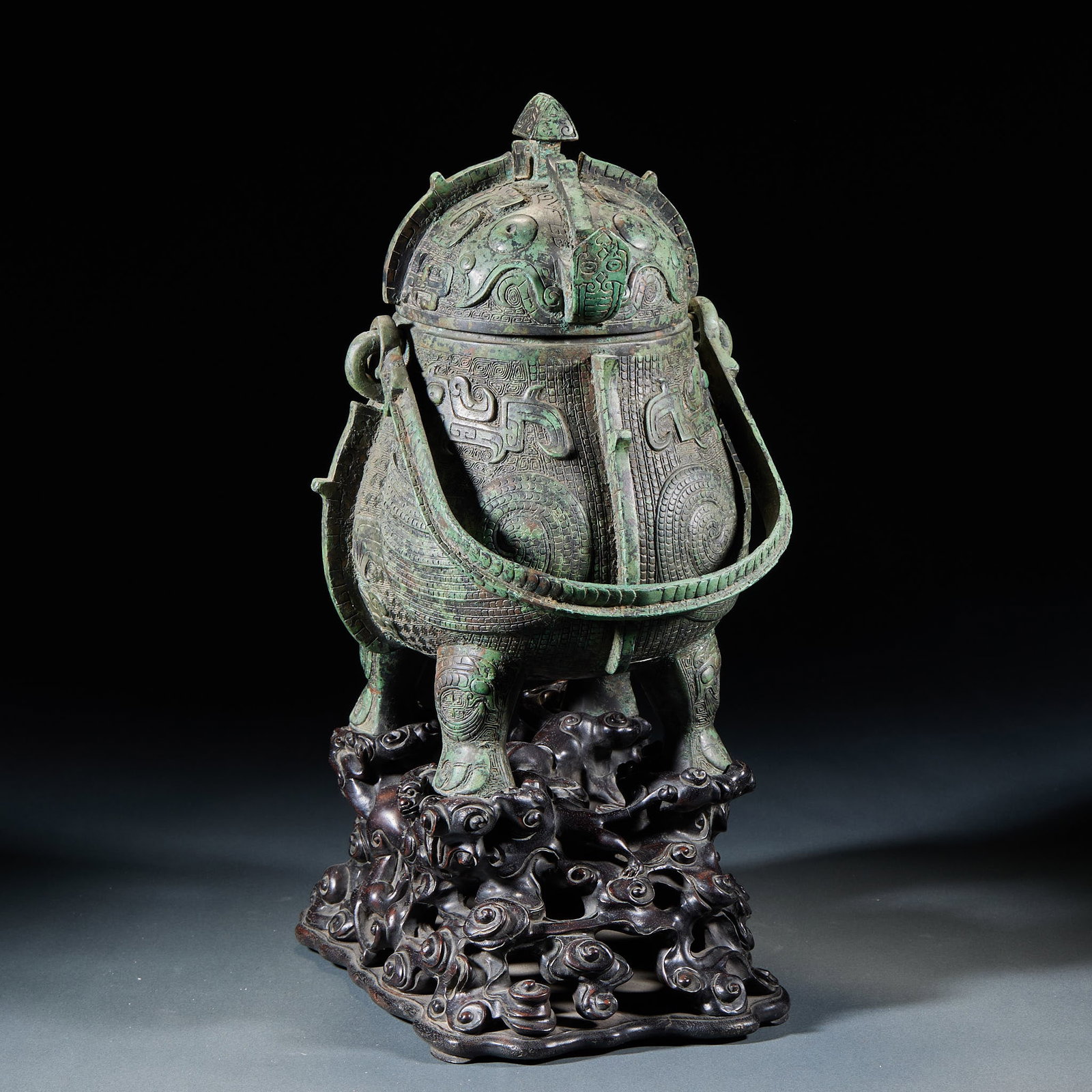 Pre-Ming Bronze Phoenix-handled Wine Vessel - 5